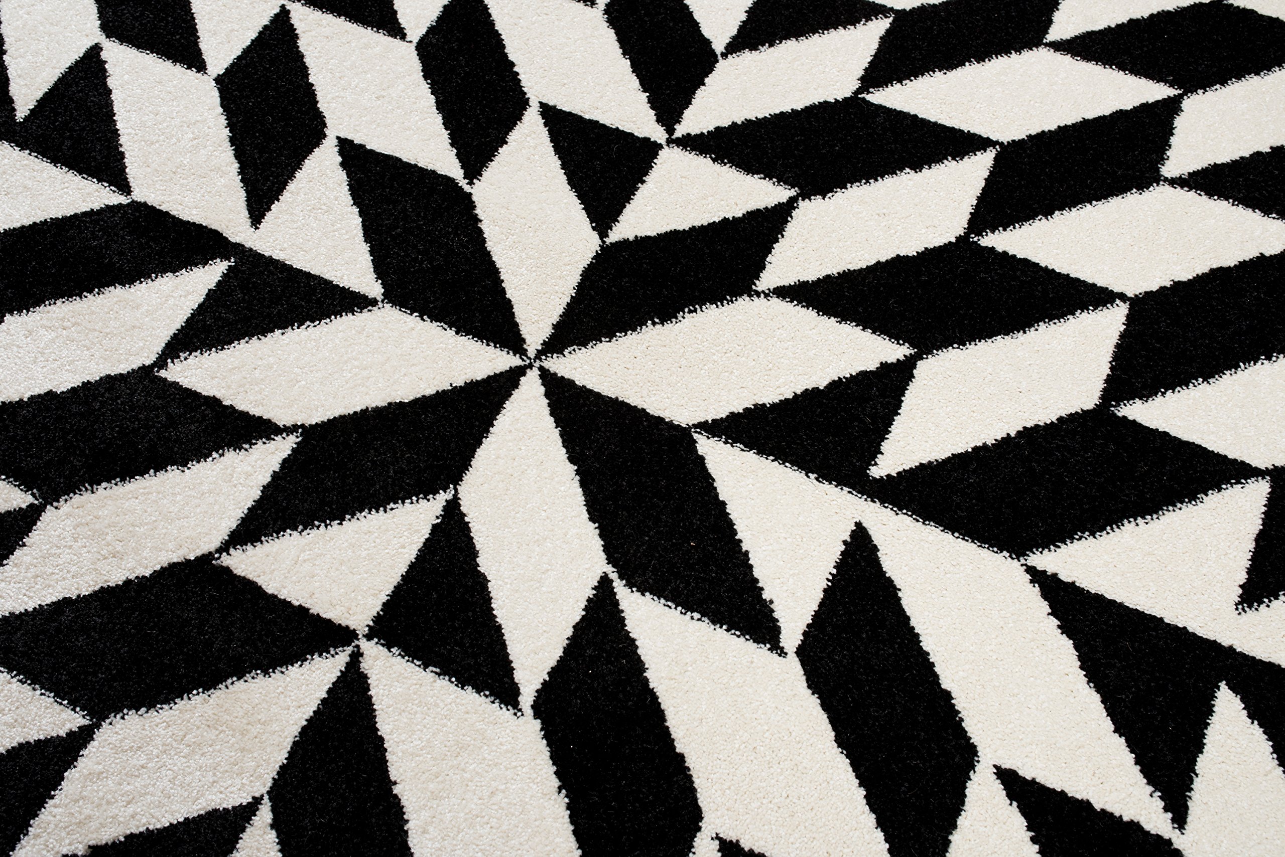 Tapiso® Dywany geometryczny wzór kwadratowy 3D karo krótkie runo, dywan melanż, do salonu, sypialni, kolor kremowy, czarny, 160 x 220 cm