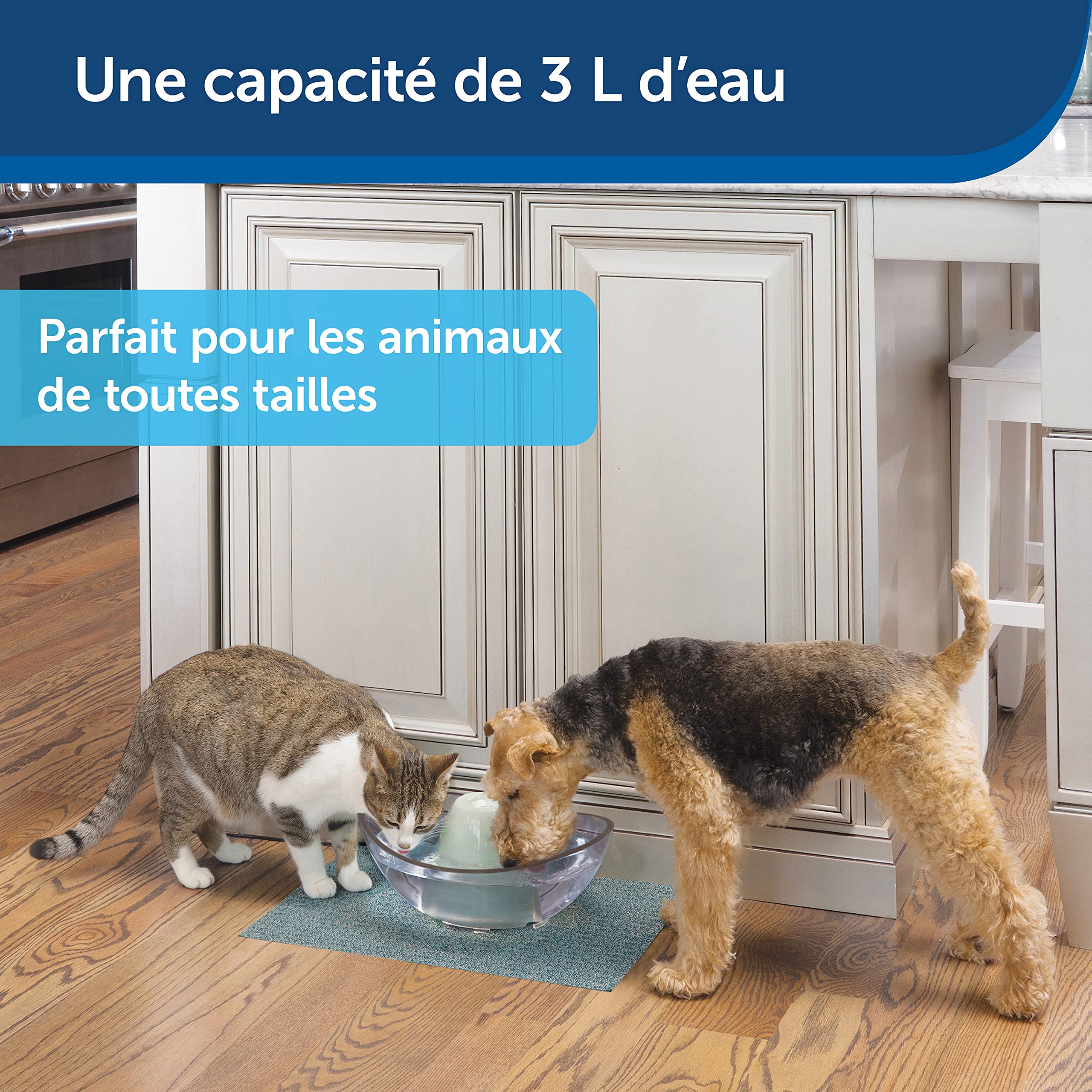 DRINKWELL Fontaine en céramique et plastique Sedona - Pour chat et chien