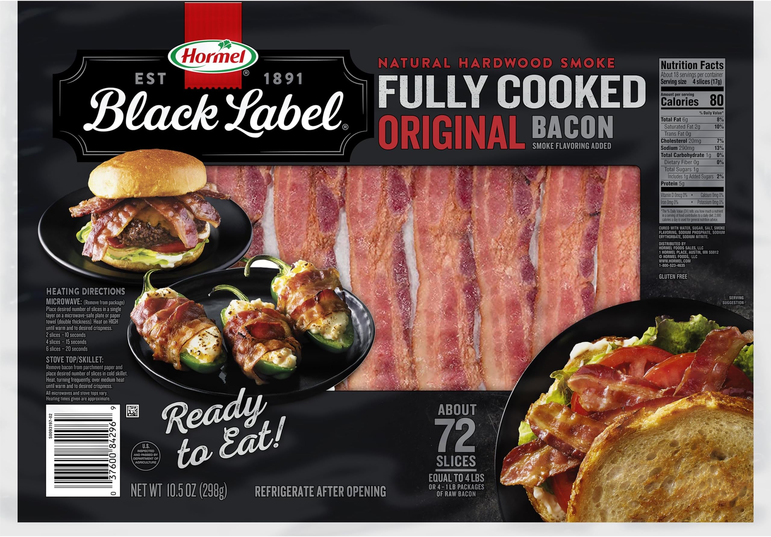 Yoders Canned Fully Cooked Bacon, 9 Ounce Canned And
