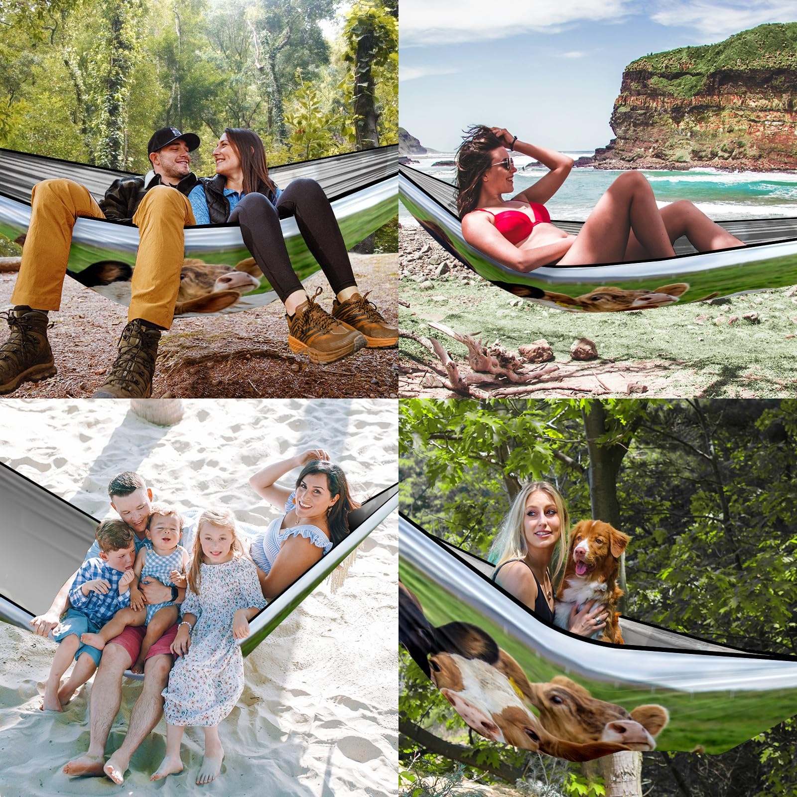 Hamac De Camping Portable Pour Extérieur Ou Intérieur Avec Sangles D