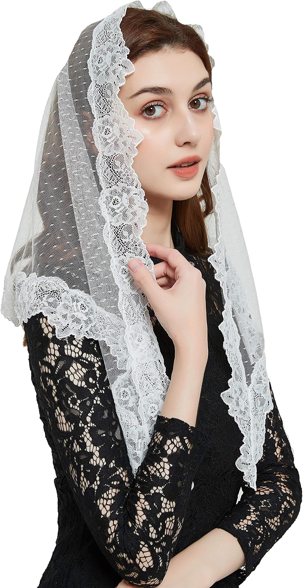 Triangle Mantilla Veil Chapel Veil Lace Latin Mass