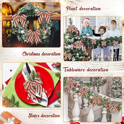 Miniatura 6 de 4 rollos de cintas con alambre de bastón de caramelo navideño de 24 yardas de 1.0 pulgadas, 1.5 pulgadas, 2.0 pulgadas, 2.5 pulgadas, cintas