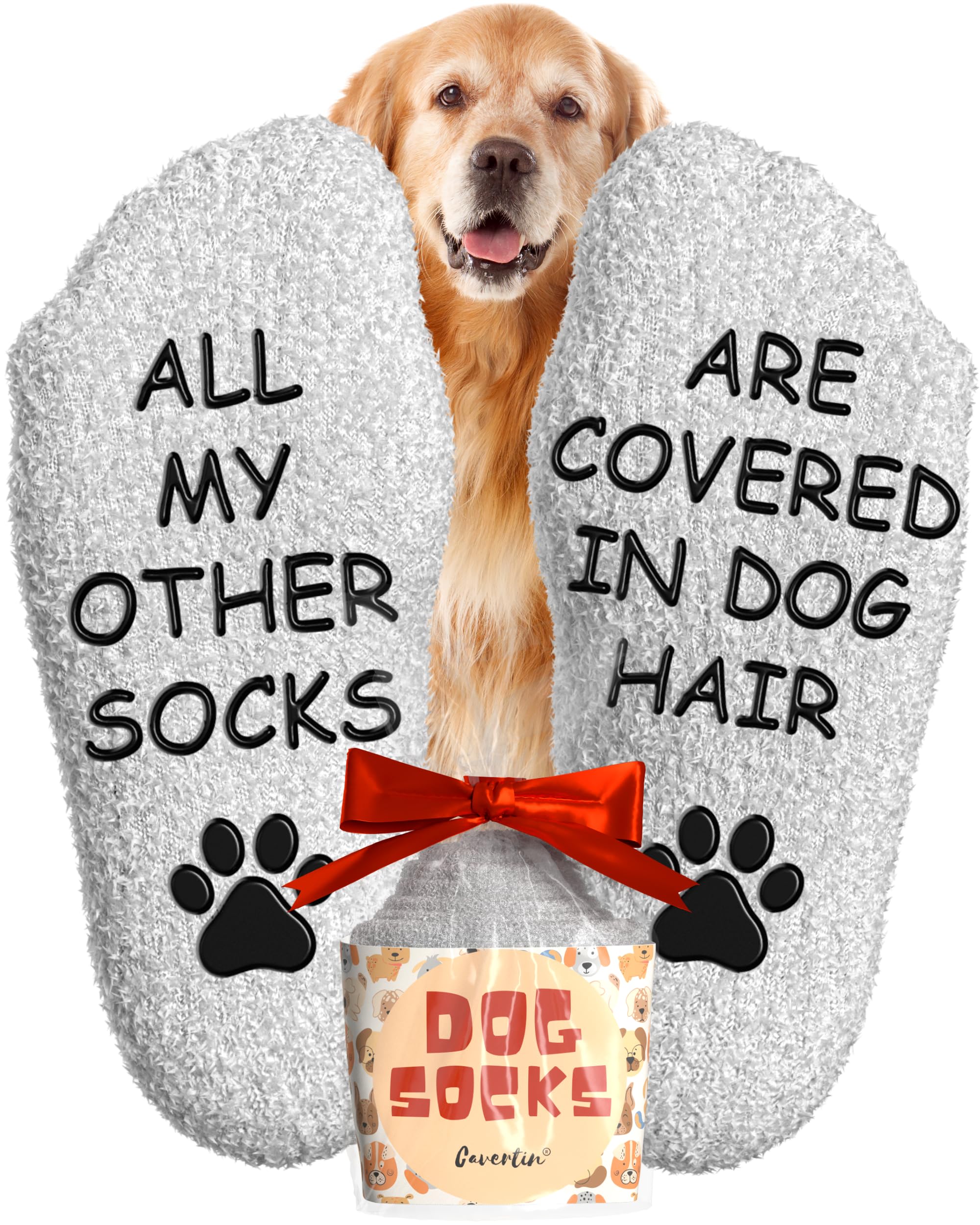 Cavertin Women's Fuzzy Dog Socks With Gift Packaging, Dog Gifts For & Men, Funny Socks, Fluffy Dog Mum Gifts