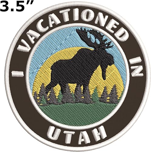 Miniatura 8 de I Vacationed in Utah - Parches decorativos bordados de 3.5 pulgadas, para planchar o coser, recuerdos de vacaciones, viajes, aventura, tema novedoso