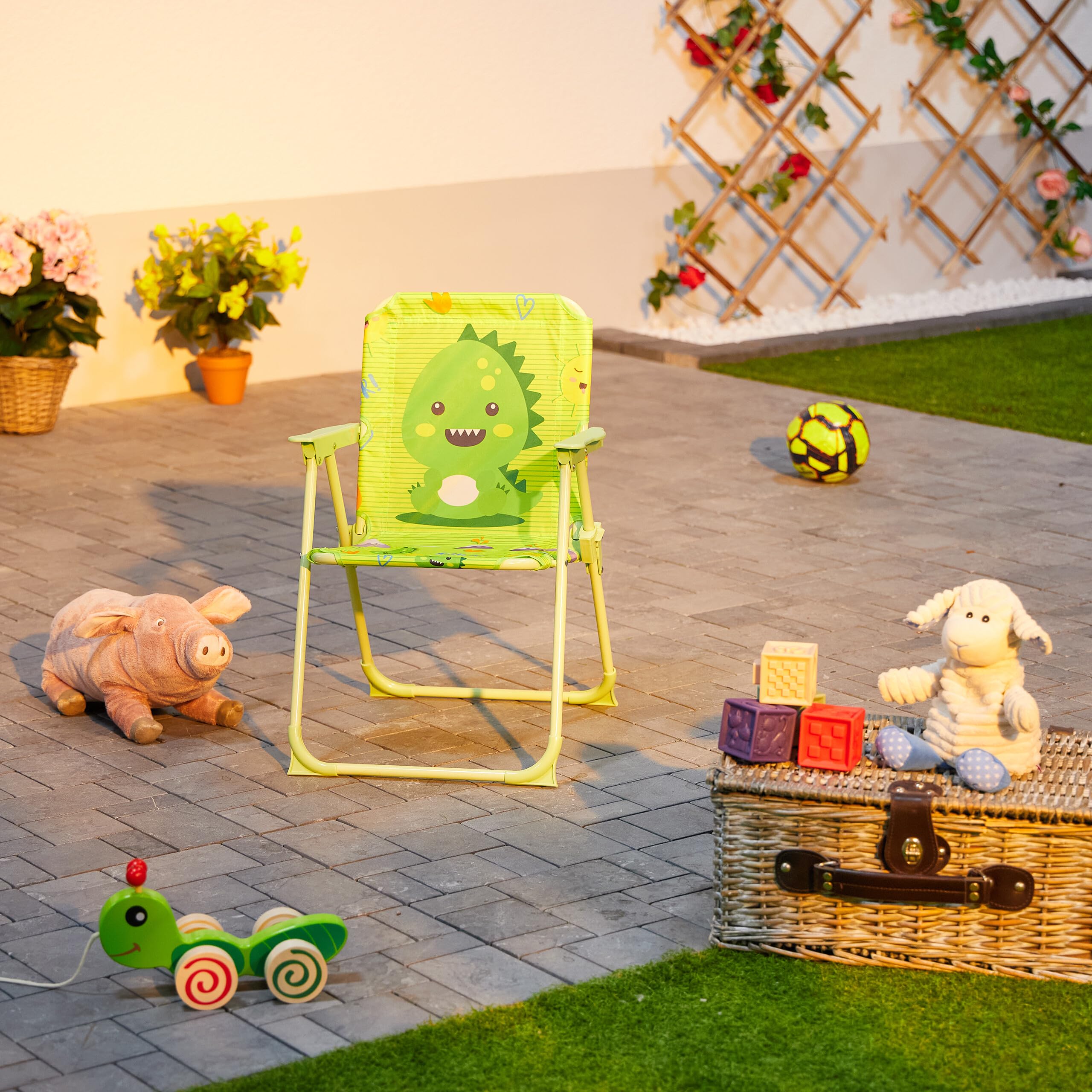 Relaxdays Poltroncina Pieghevole da Campeggio per Bambini, Sedia da Pesca per Esterni, Portatile, da Spiaggia, Mostro