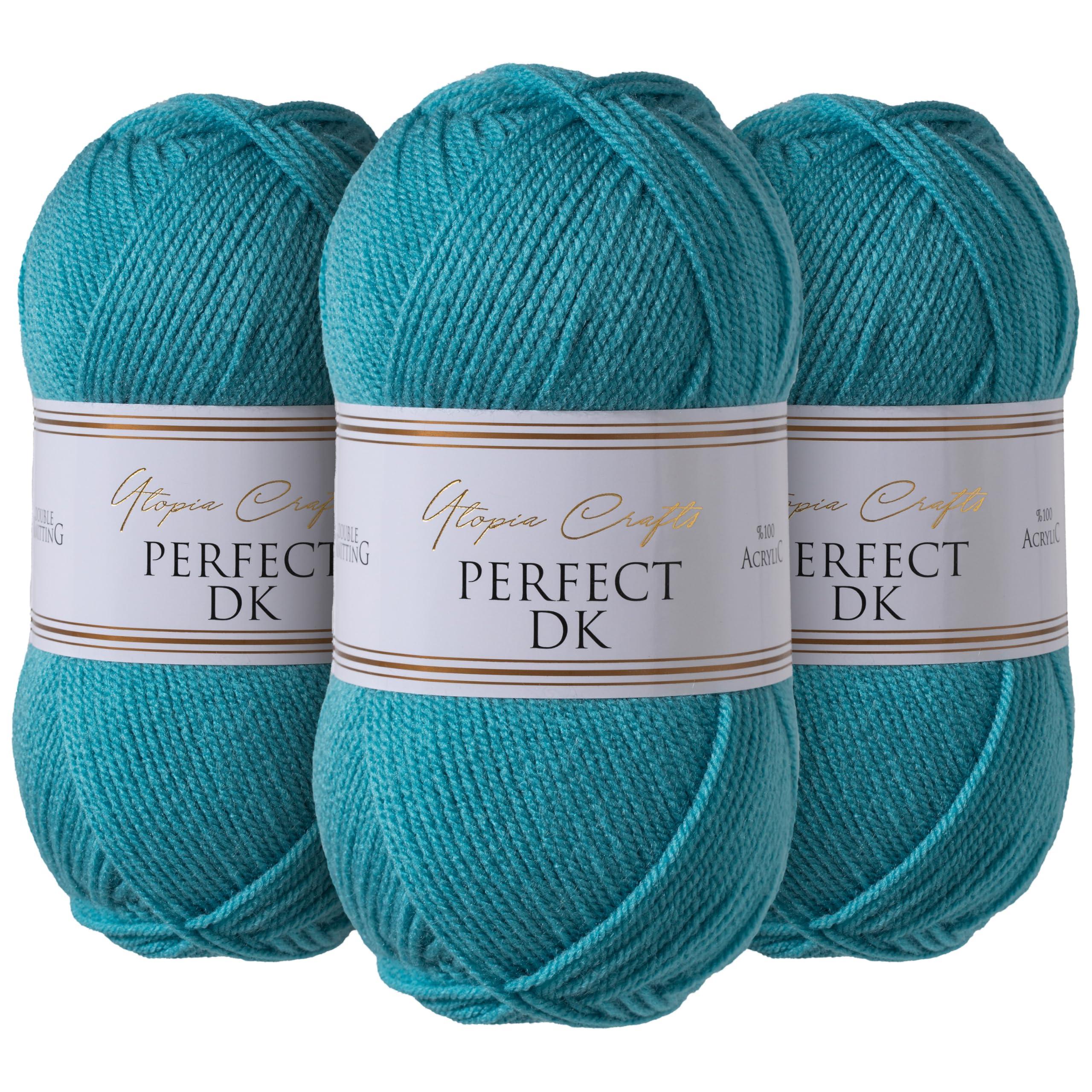 Utopia Crafts DK Double Knitting Yarn 3X 100g (Aqua Blue)