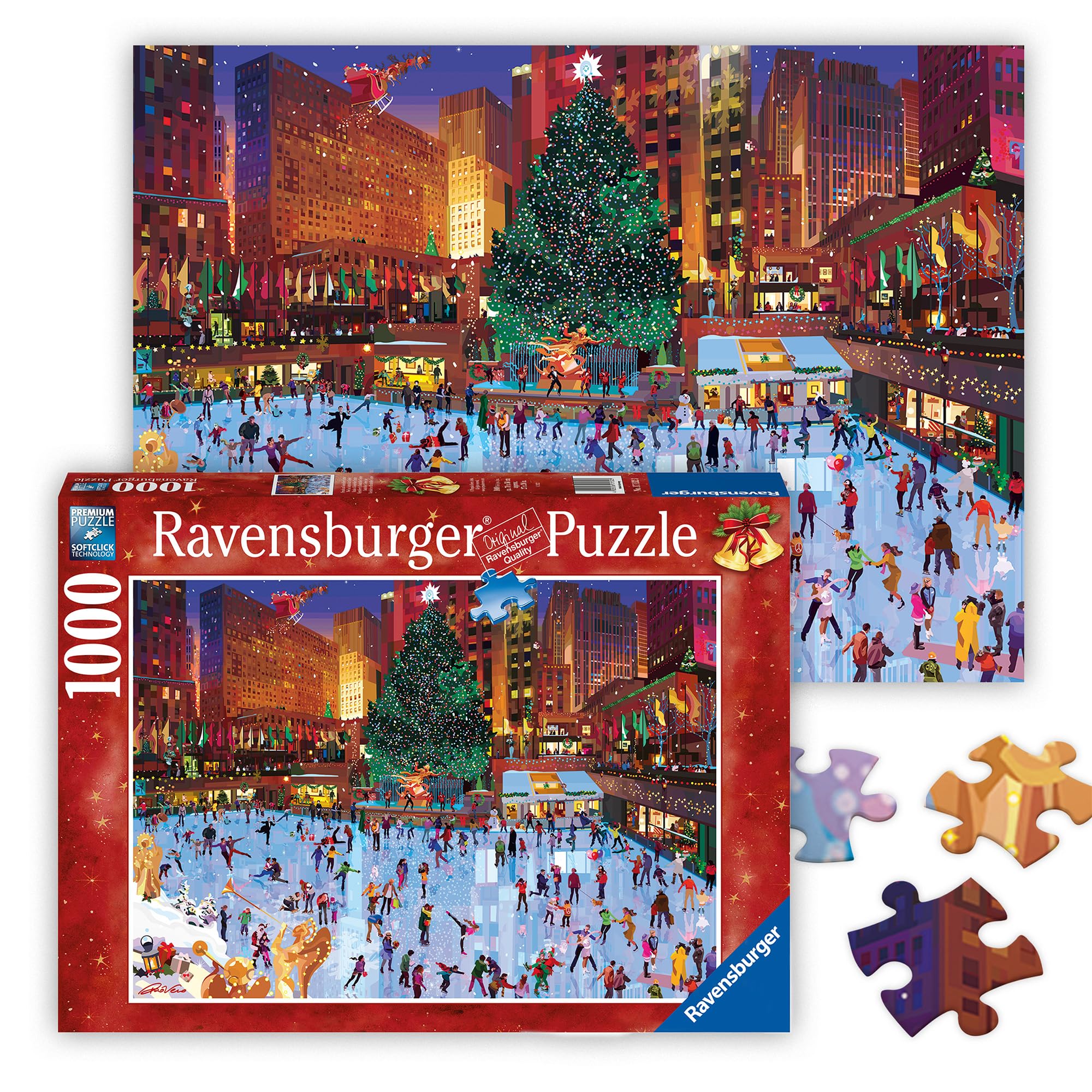 Ravensburger - Rockefeller Christmas - 1000 Piece Jigsaw Puzzle - Enjoy Rockefeller Center During The Holidays - Magical Ice Skating Scene - Premium Quality - Ages 12+