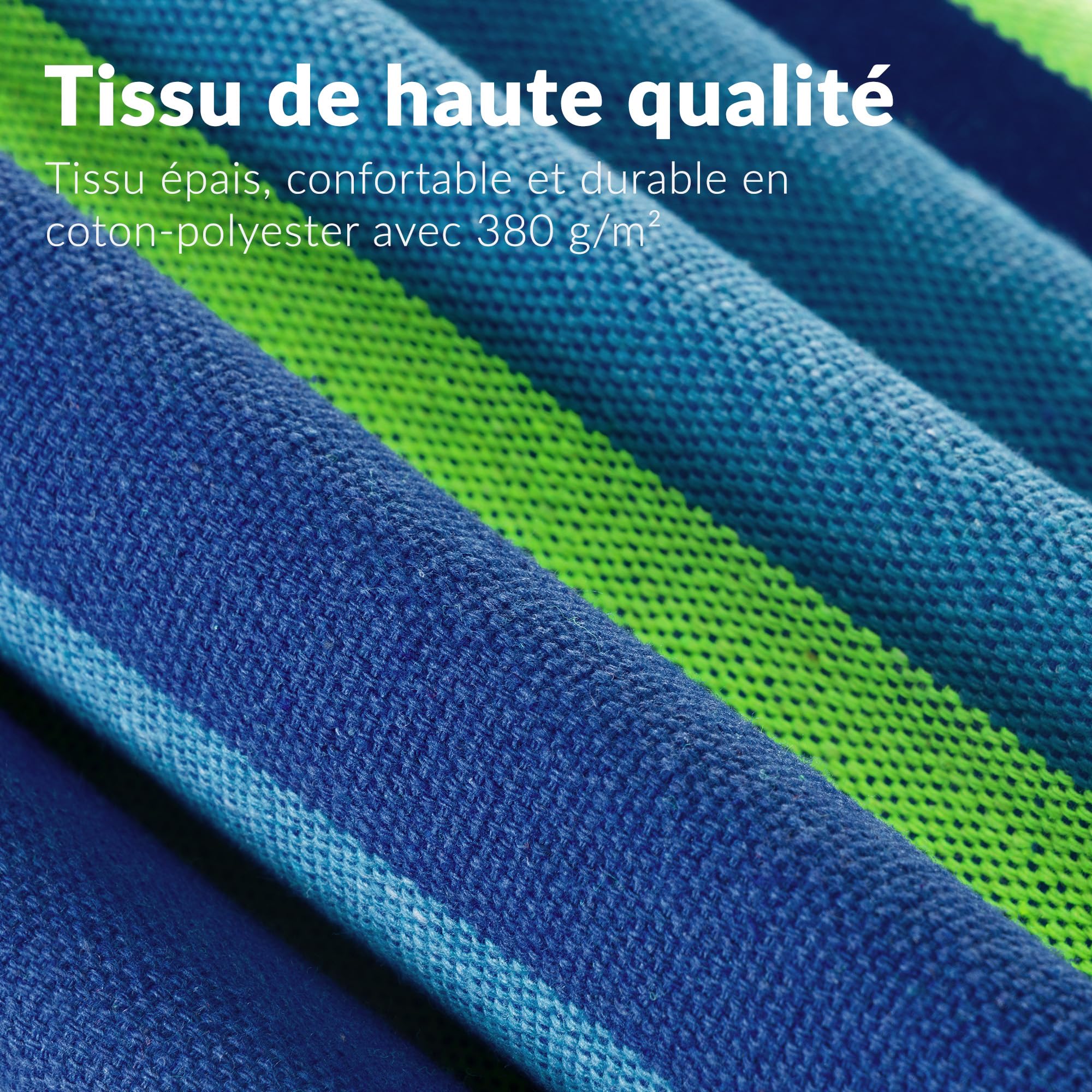 LEHMANN Hamac avec Support en Acier, Capacité de Charge 200 kg, pour 2 Personnes, Pliable et Transportable avec Sac de Transport, idéal pour Camping, Jardin et Balcon