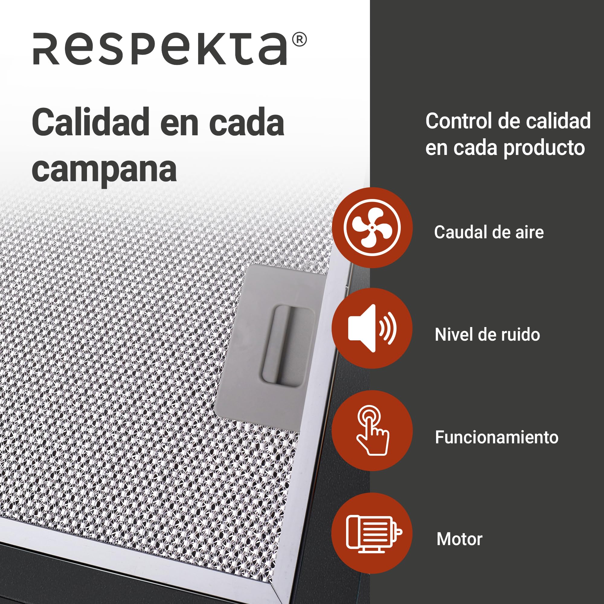 Respekta Campana extractora/caperuza inclinada de 80 cm/carcasa metálica/con pantalla de vidrio en negro/función de extracción y recirculación de aire / CH24080SM / A / 65-70 dB