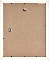 Vista 4 de MCS - Marco para póster con estilo de museo, veta de madera blanca, para colgar vertical y horizontal en la pared, marco grande para fotos, pósters