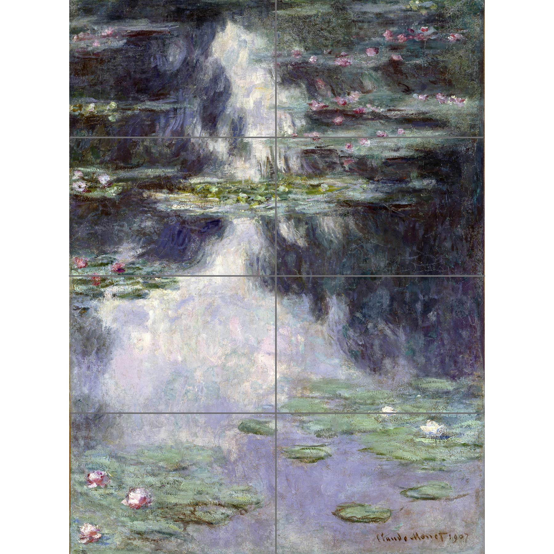 Artery8 Claude Monet Pond With Water Lilies XL Giant Panel Poster (8 Sections)