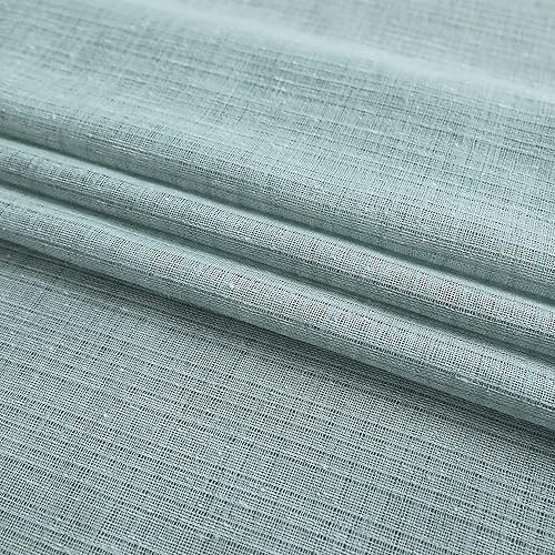 Miniatura 3 de Pitalk Cortinas aguamarina de 84 pulgadas de largo para sala de estar, 2 paneles con ojales, de lino sintético de verano, cortina verde espuma de