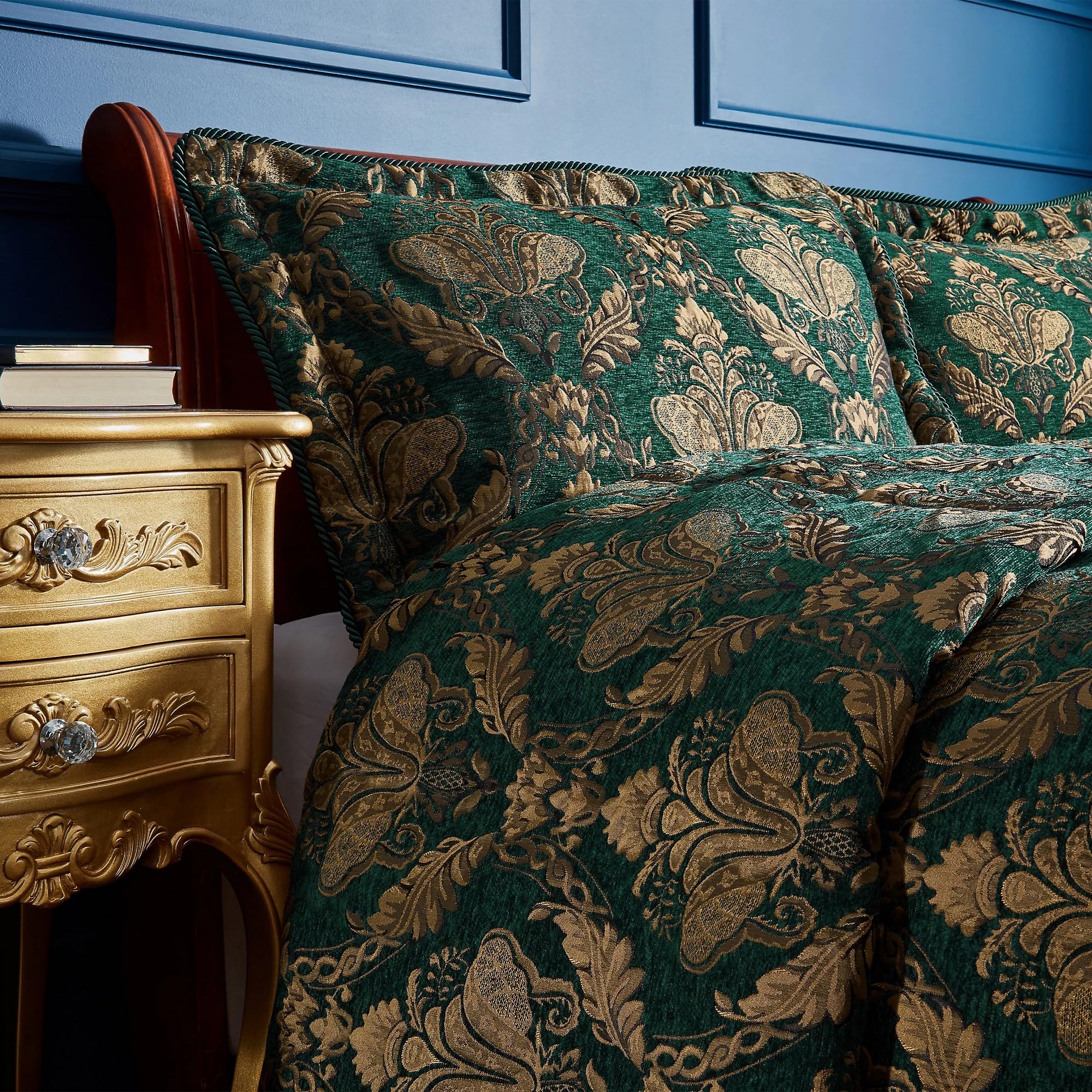 Paoletti Shiraz Jacquard Pillow Bed Sham - Green - Extra Large - 74x48cm - 100% Polyester