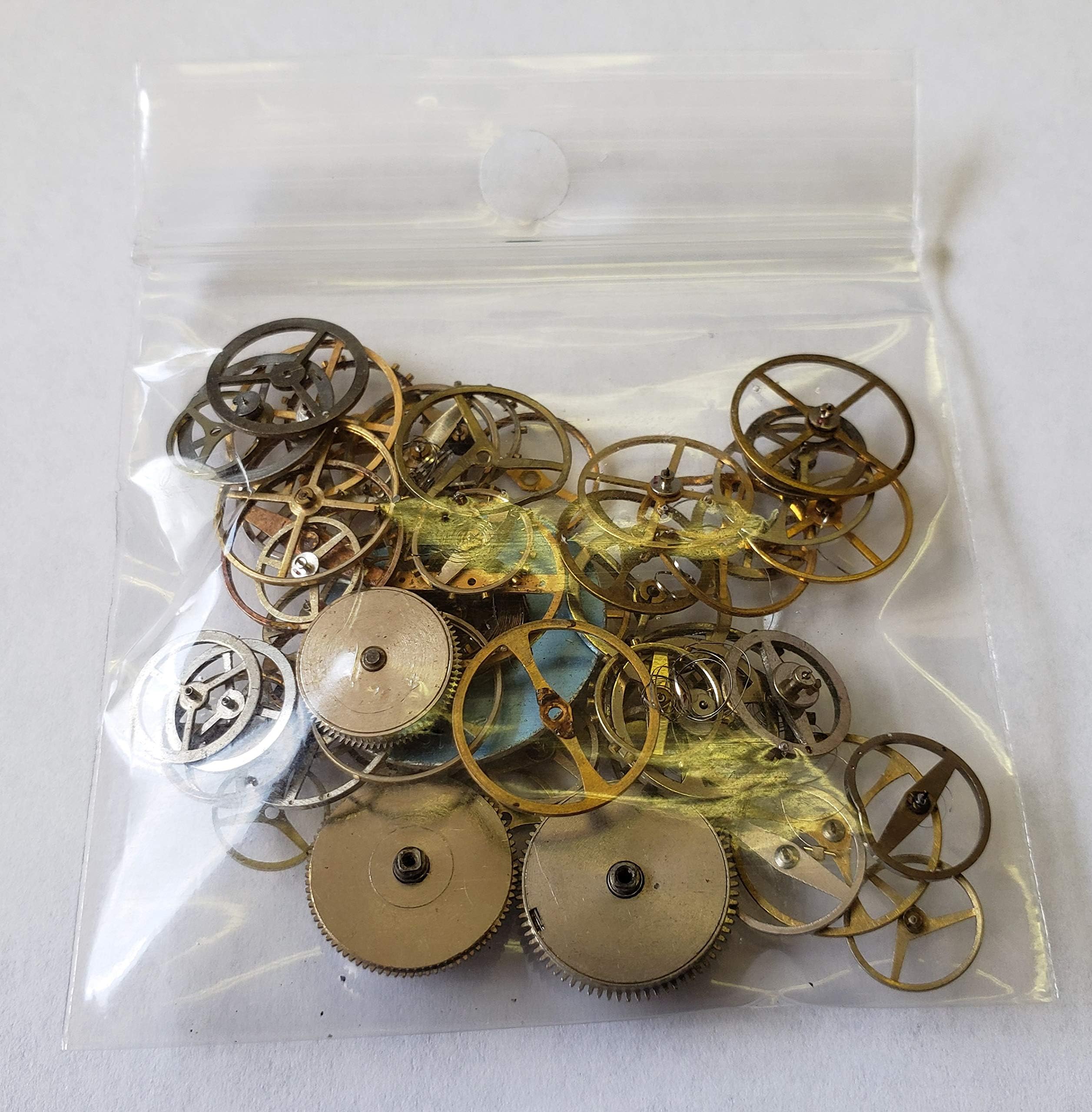 Steampunk Art Supplies - Assorted Metal Watch Parts, Gears & Accents for Crafts and Jewelry Making