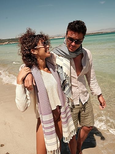 Miniatura 2 de SMYRNA TURKISH COTTON - Toalla de playa turca original de la serie Mediterranean  100% algodón, prelavada, 37 x 71 pulgadas  Toalla de baño