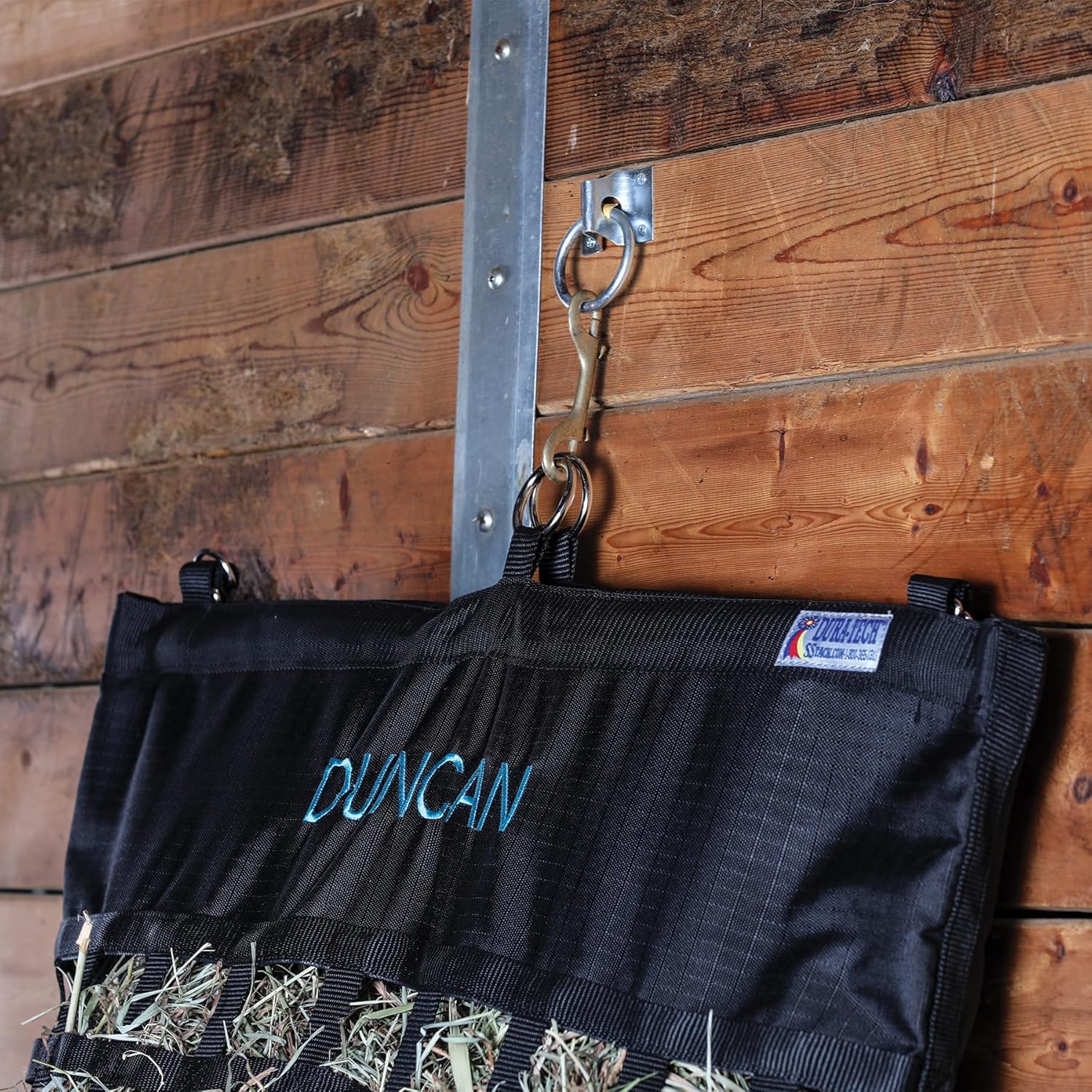 Dura-Tech Easy Load XX-Large 2" Slow Feed Hay Bag for Horses | 5+ Flake Capacity | Ultra-Durable 1200D Polyester | Color Black