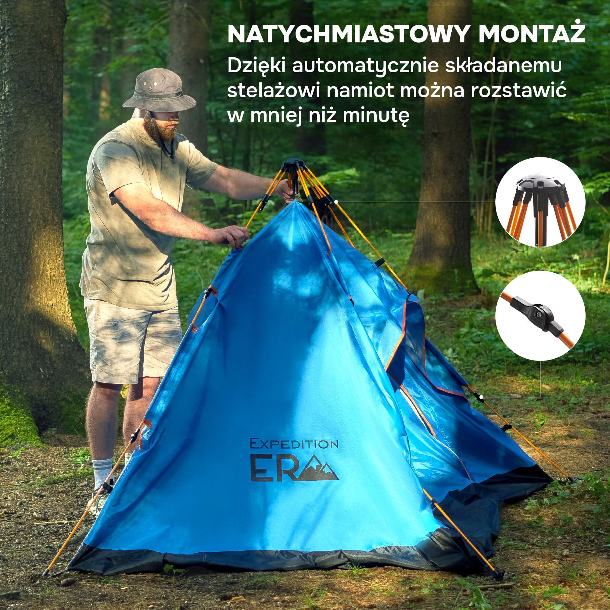 Namiot Kempingowy - Namiot Samorozkładający Dla 2-3 osób - Automatyczny Namiot - Ultralekki Składany Namiot Na Trekking - Wodoszczelny Namiot Kempingowy Na Plażę - Wiatroszczelny Namiot