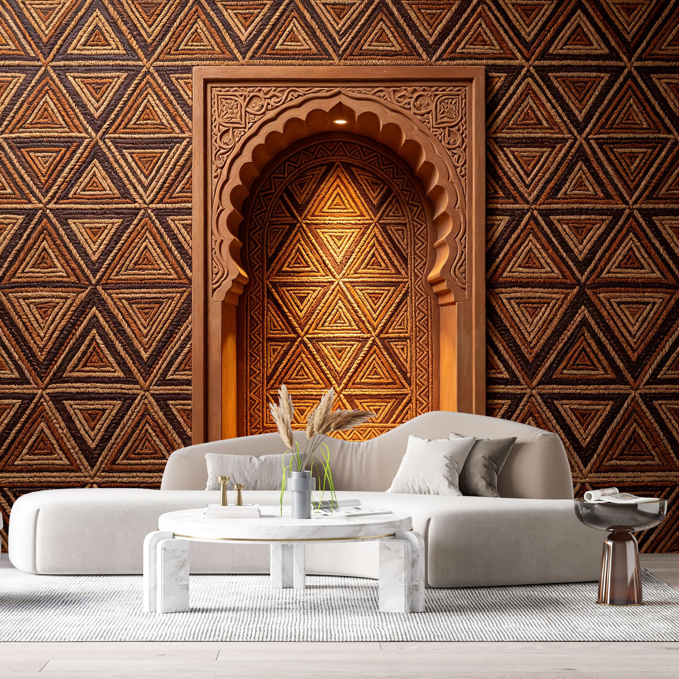 Custom Size Wall Murals Geometric Niche 3D Trompe L'Oeil SelfAdhesiveWall Fabric Removable Wallpaper Wall Decor for Living Room Bedroom Bathroom