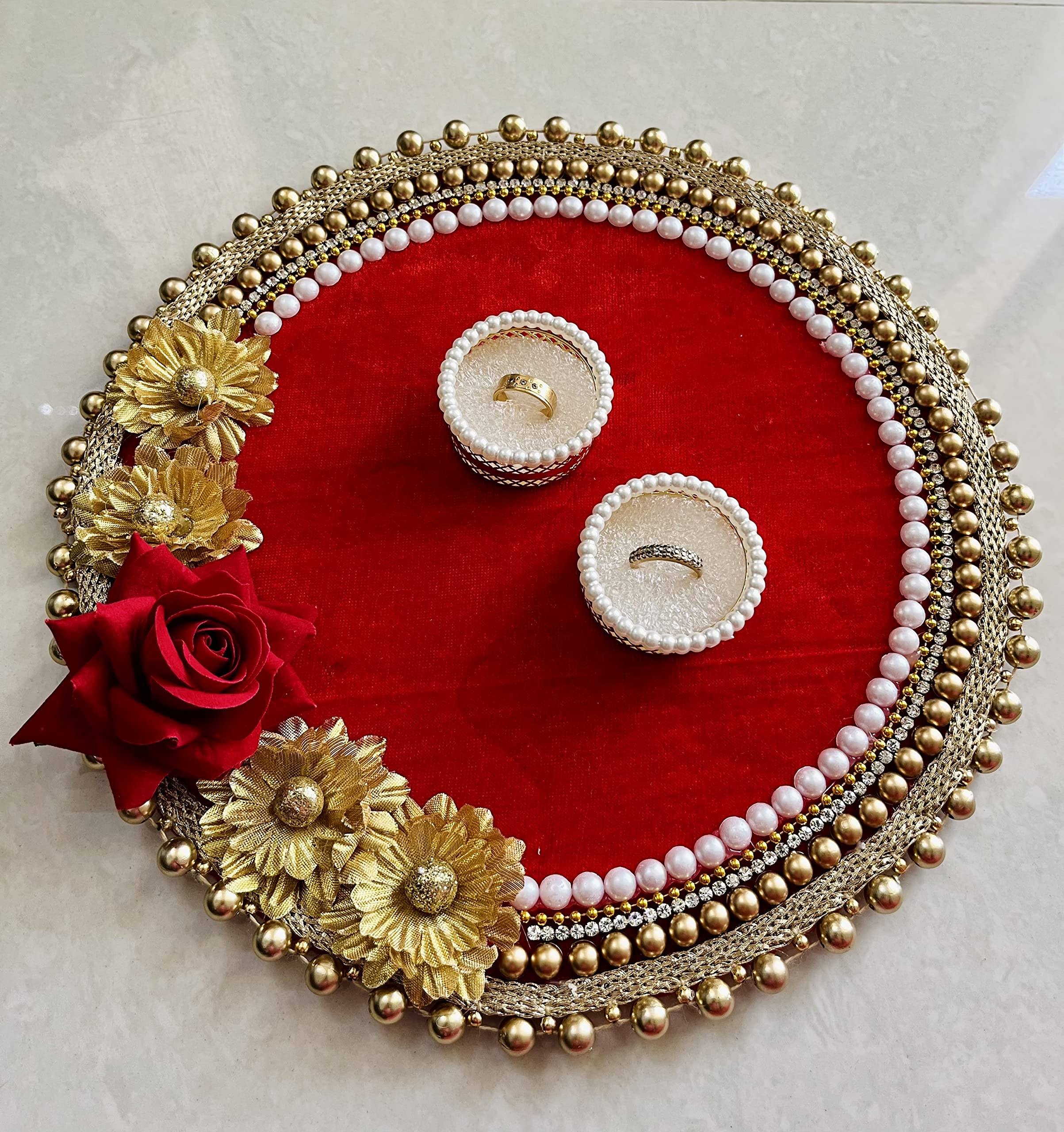 Wood Creative Handicraft Engagement Ring Platter,Ring Ceremony,Rakhi Plate,Wedding Ring Platter,Handmade Platter,Decorative Plate (B0C1H5QFTP) Amazon Price History, Amazon Price Tracker