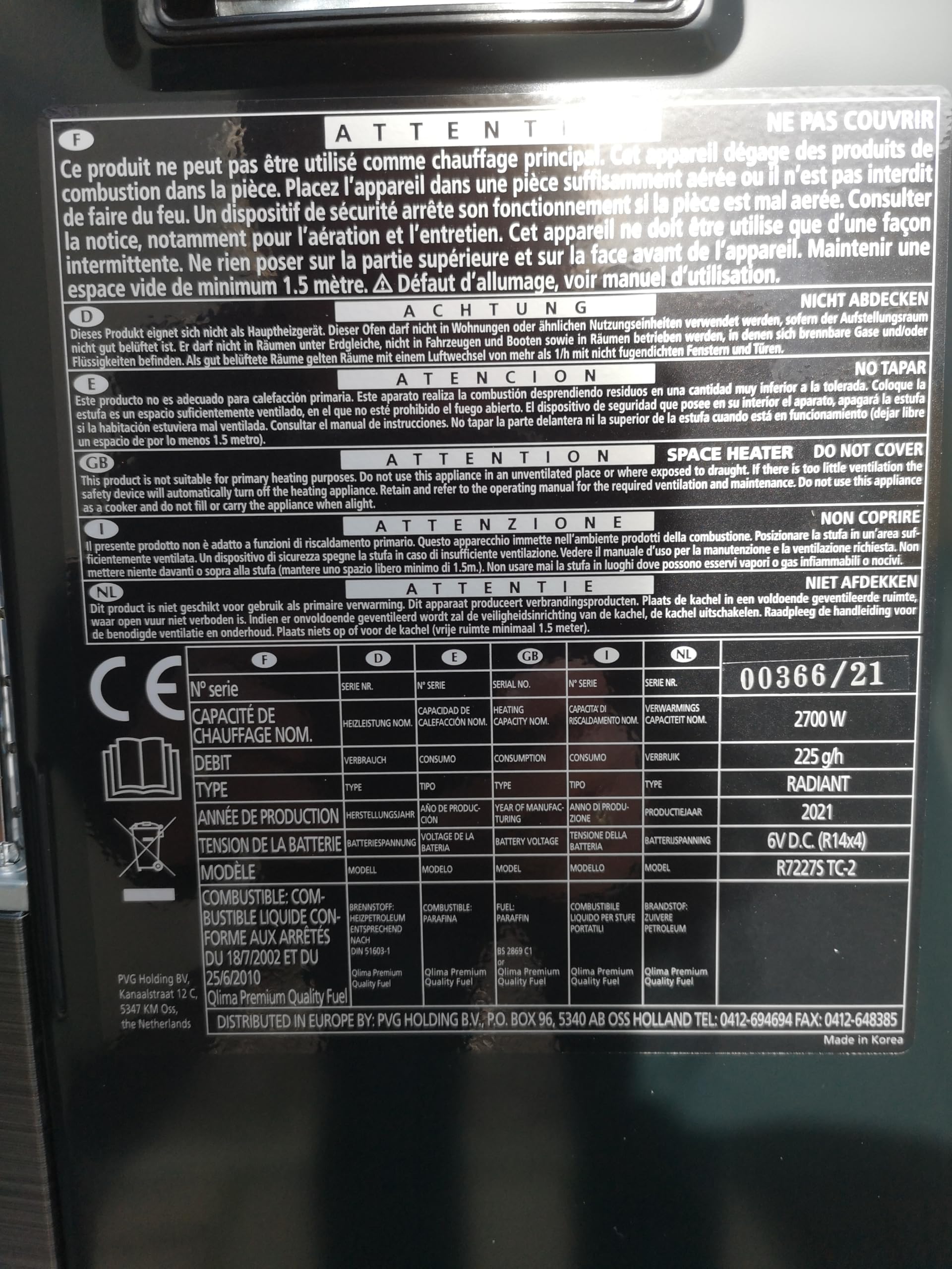 Qlima Petroleumofen mit 2,7 kW Leistung ohne Netzanschluss - inkl. Petroleumpumpe!