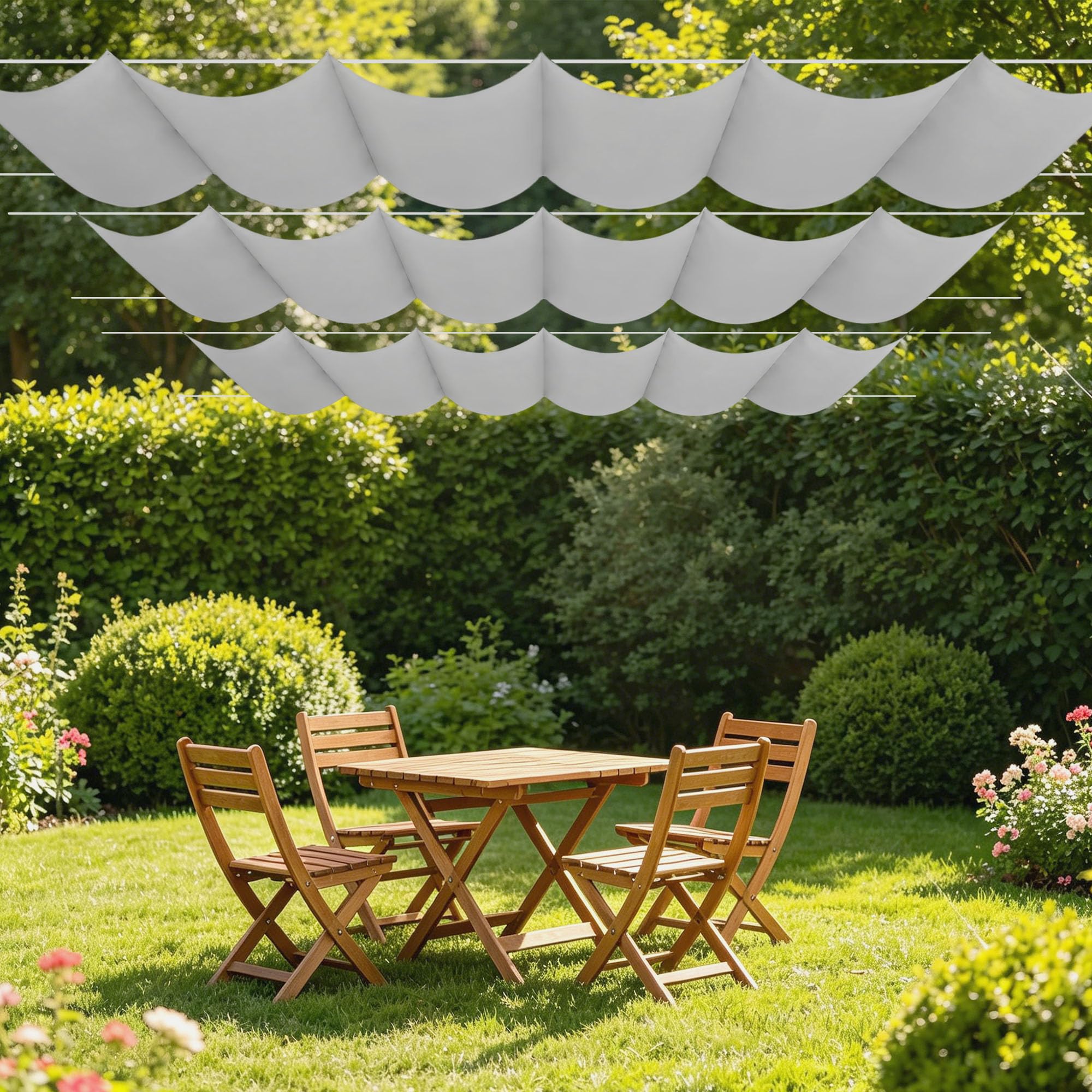 Filet d'ombrage rectangle 400x280 cm résistant à l'eau pour jardin et extérieur