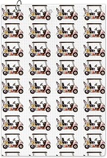 Vintage Golf Towel - Trenndy Modern Sports Club Golf Bag Accessories Towel, Preppy Car Disc Weave Waffle & Ball Towels with Carabiner Clip Gifts for Golfer Men Kids, 16"x24"
