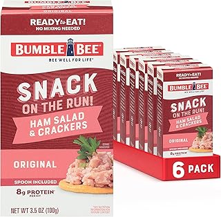 Bumble Bee Snack On The Run Ham Salad with Crackers Kit, 3.5 oz - Ready to Eat, Spoon Included - Shelf Stable & Convenient...