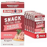 Vista 10 de Bumble Bee Snack On The Run Kit de Ensalada de Jamón con Galletas Saladas, 3.5 oz - Listo para Comer, Cuchara Incluida - Aperitivo Proteico Estable