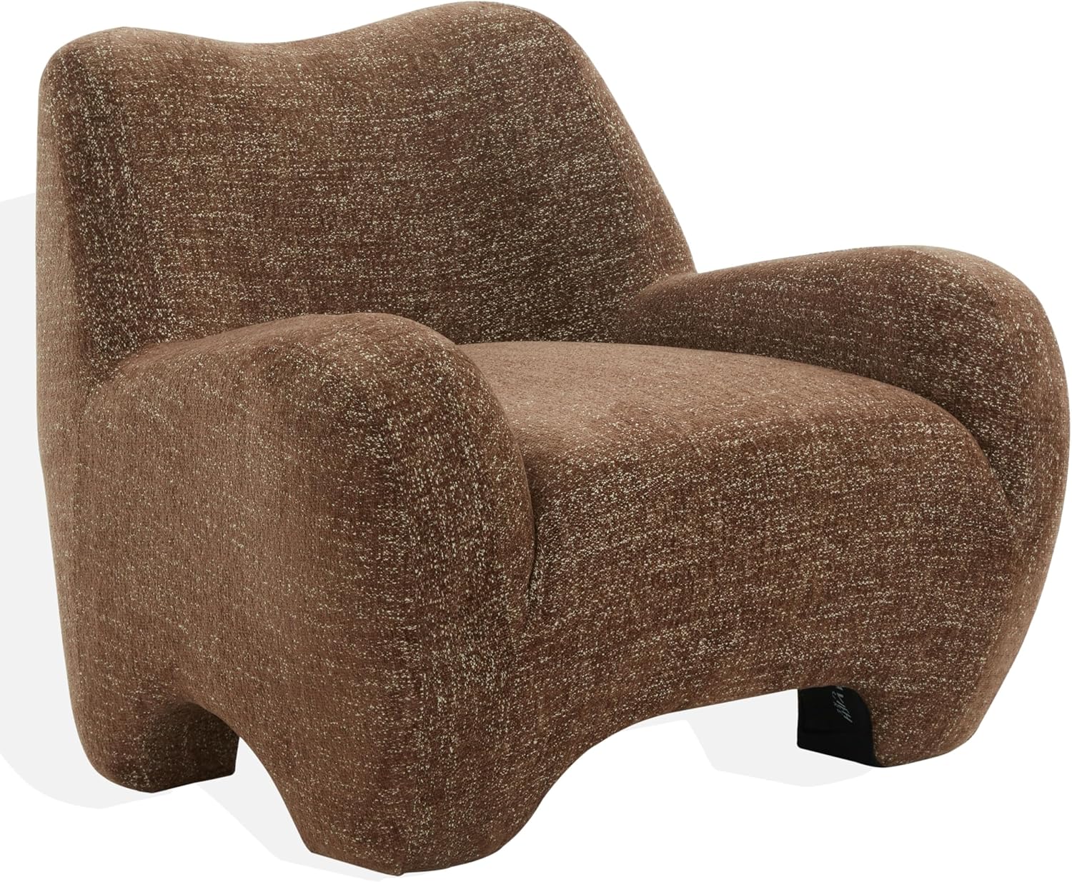 SAFAVIEH Couture Collection – Randal Dark Brown Chenille Accent Chair, Fully Assembled Upholstered Lounge Seating with Curved Arms (SFV4878D)