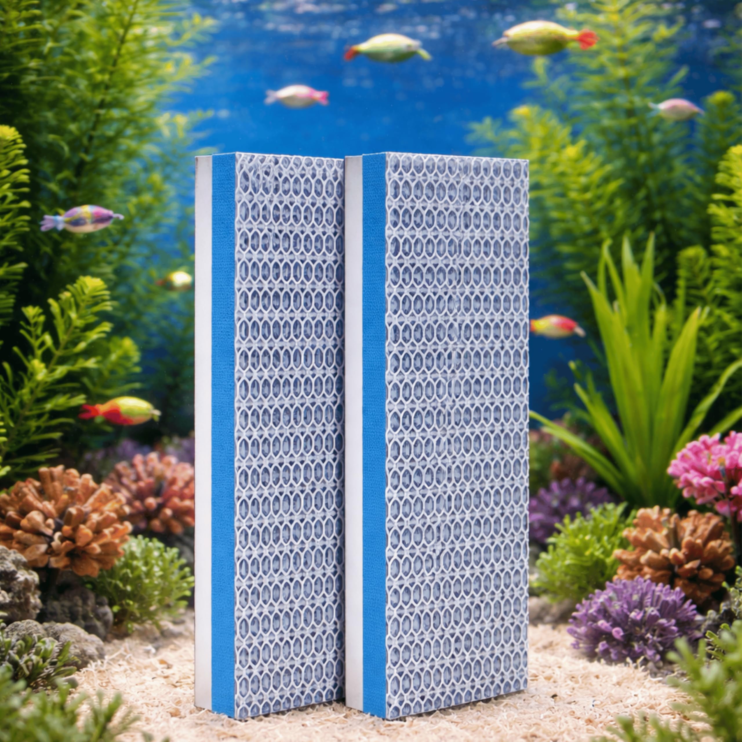 Foodie Puppies 8D Aquarium Filter Trap Sponge Pad - Set of 2 (25x10 cm, Small) 8-Layer Reusable Foam for Fish Tank | Mechanical & Biological Filtration | Cut-to-Size Filter Media for All Aquariums-image-32