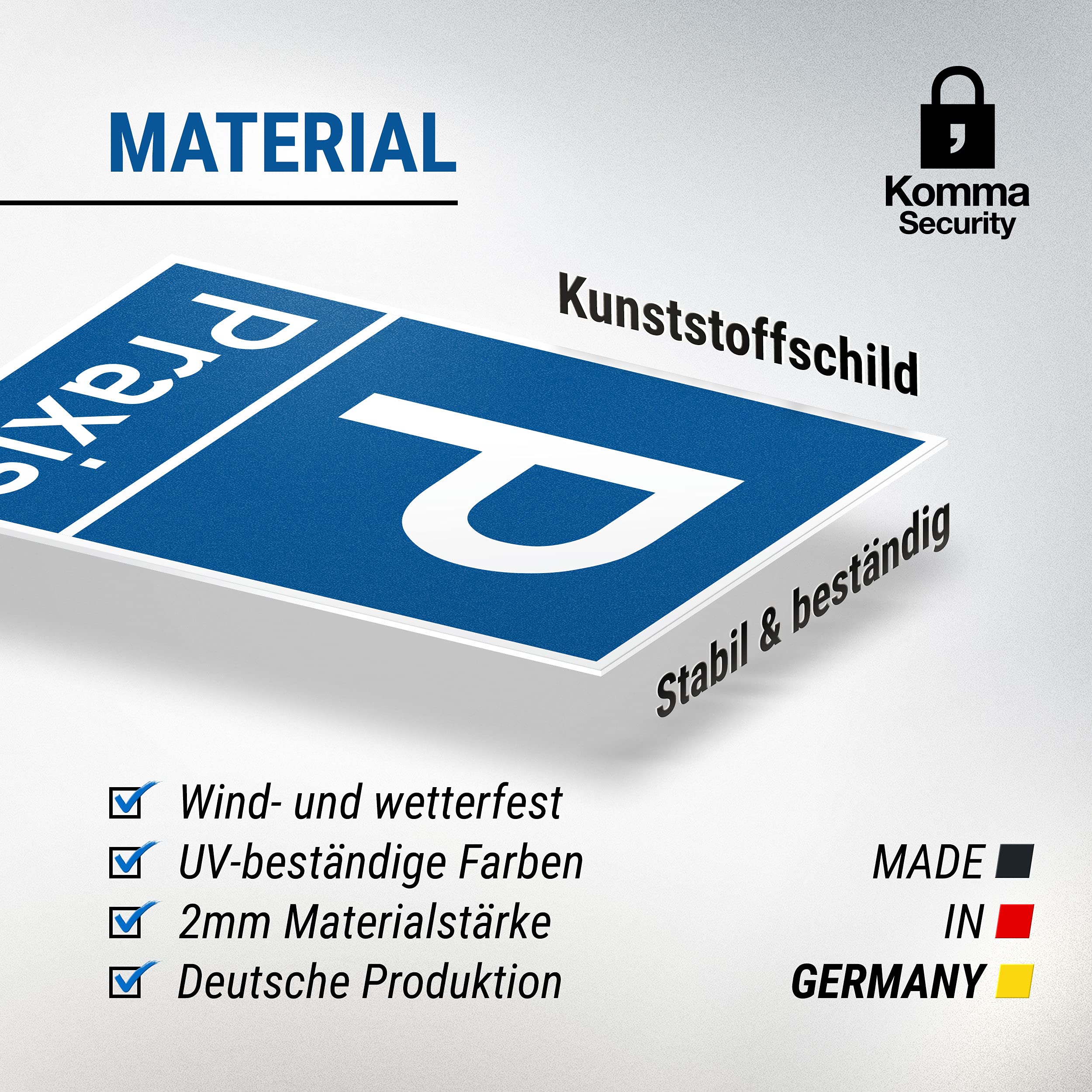 Parcheggio Praxis, medico pratica, Heil pratica Schild (blu, 20 x 30 cm
