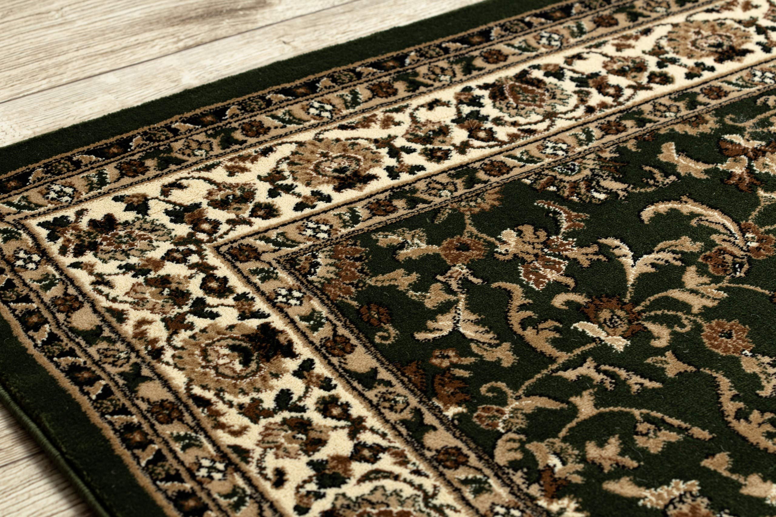 rugsx ROYAL ADR Klassischer Teppich - Wohnzimmerteppich, weicher Teppich für Wohnzimmer, Schlafzimmer und Flur, dunkelgrün 200x290 cm