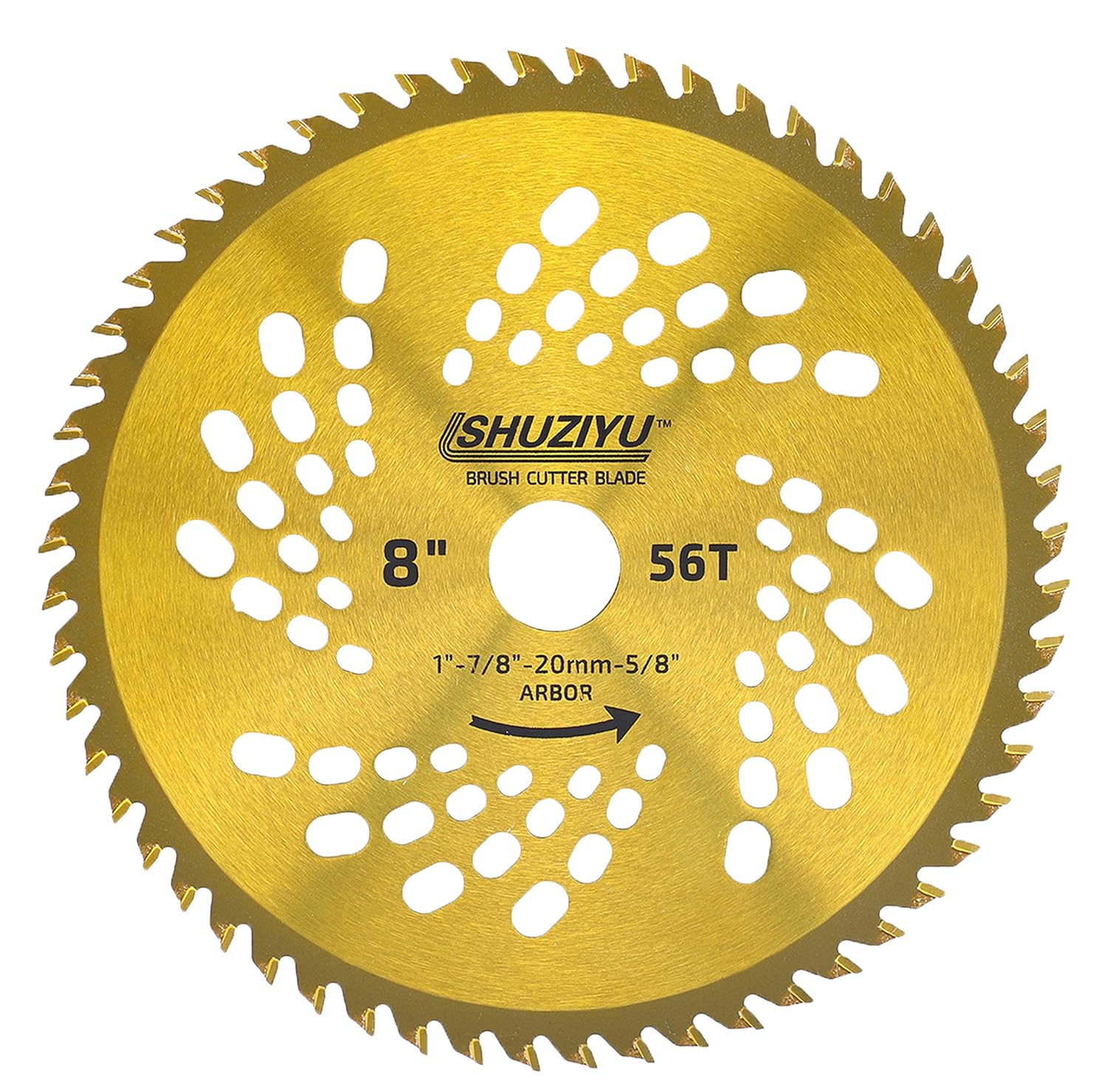 8"-20T-32T-44T-56T-80T, 5pcs-Set. 1" Arbor with Washer Adapter 7/8"-20mm-5/8, Brush Cutter Blade, Trimmer Weed Blade. Suitable for All Brand of Brush Cutter