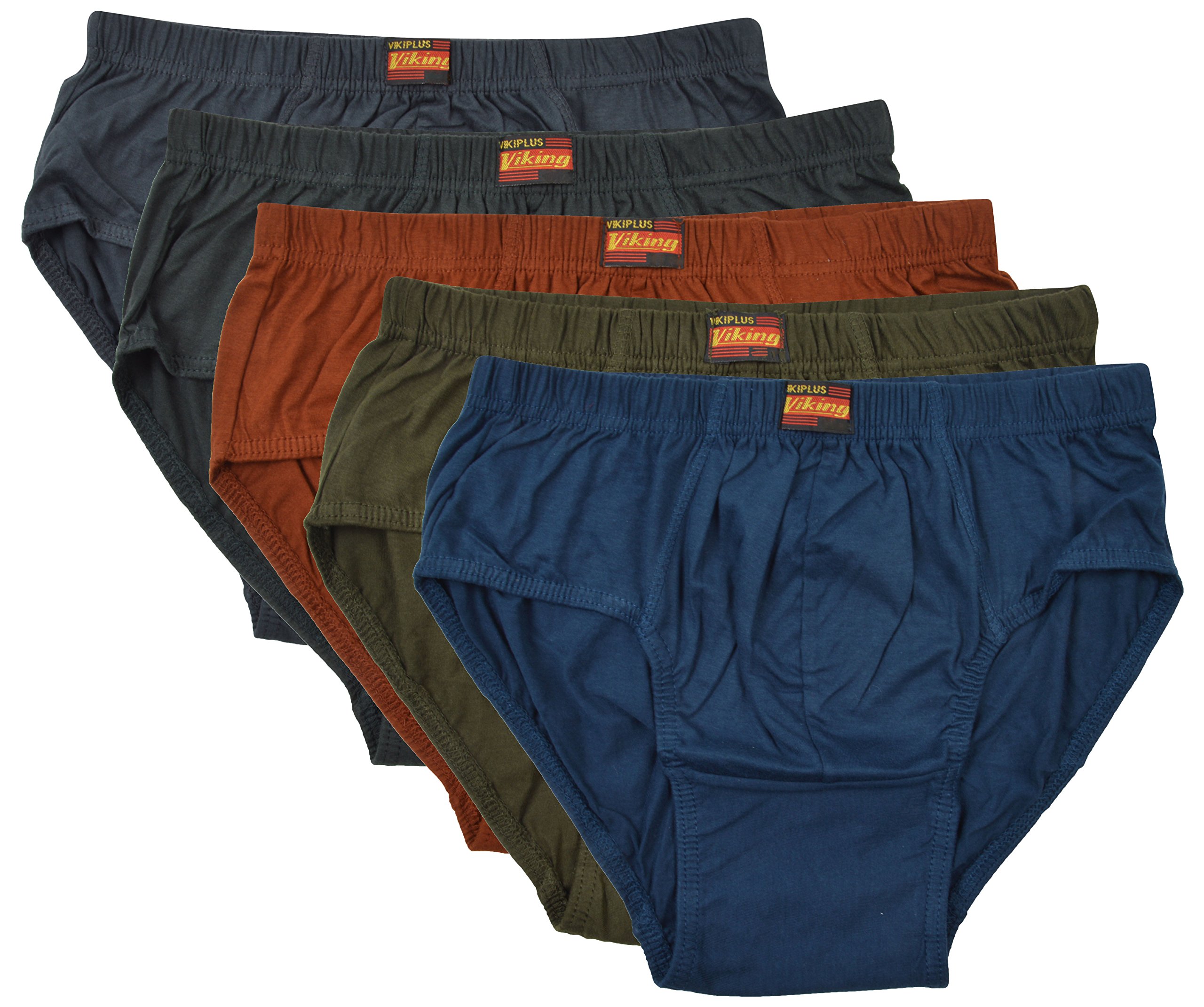 VikingMen's Cotton Briefs - Combo of 5 (VK07_85, Multi-Coloured, 85)