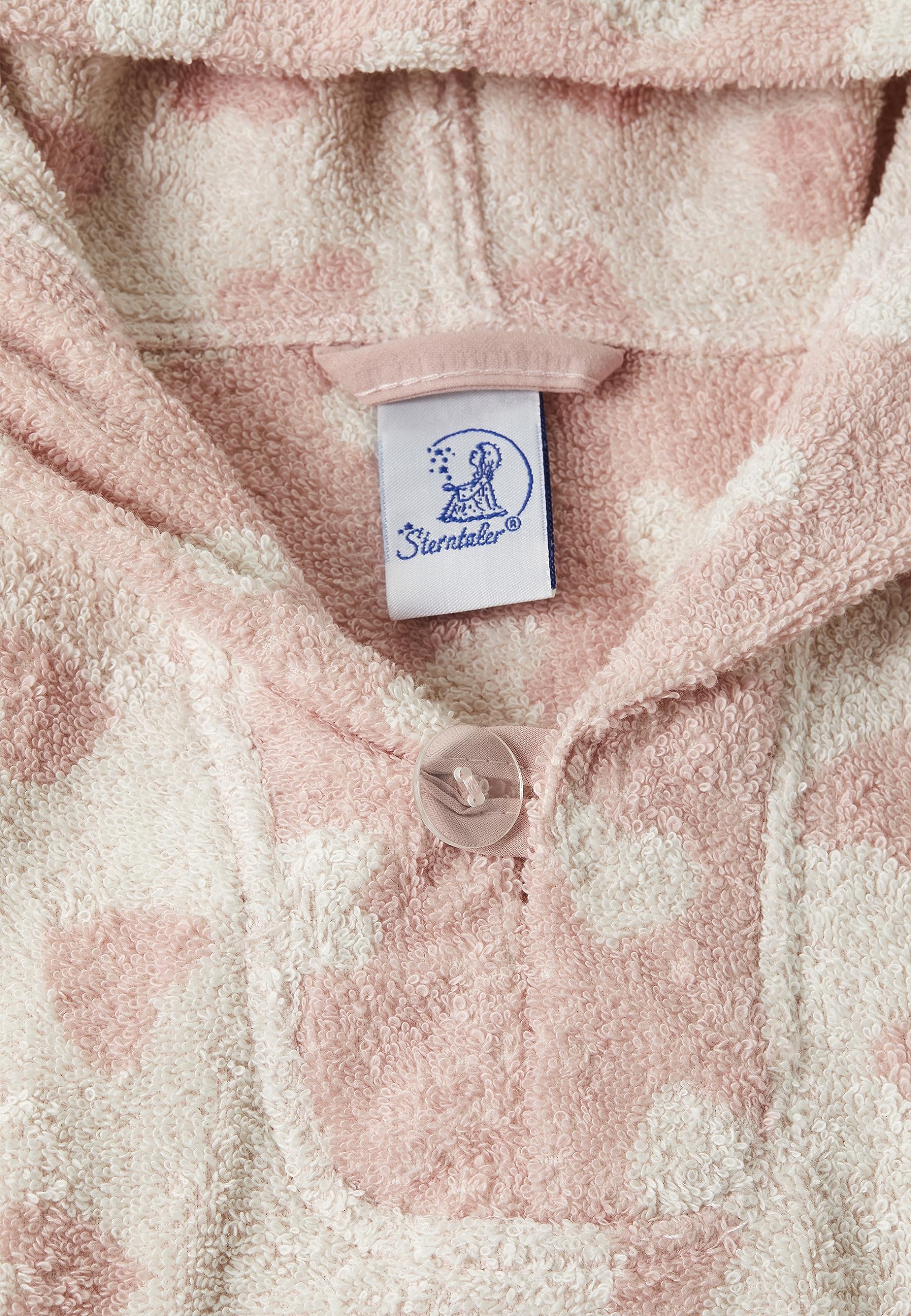 Sterntaler Poncho da bagno con asino Emmi Girl, adatto dalla nascita, poncho in cotone assorbente da infilare facilmente, con graziosa applicazione, rosa chiaro, 50 x 70 x 0,5 cm