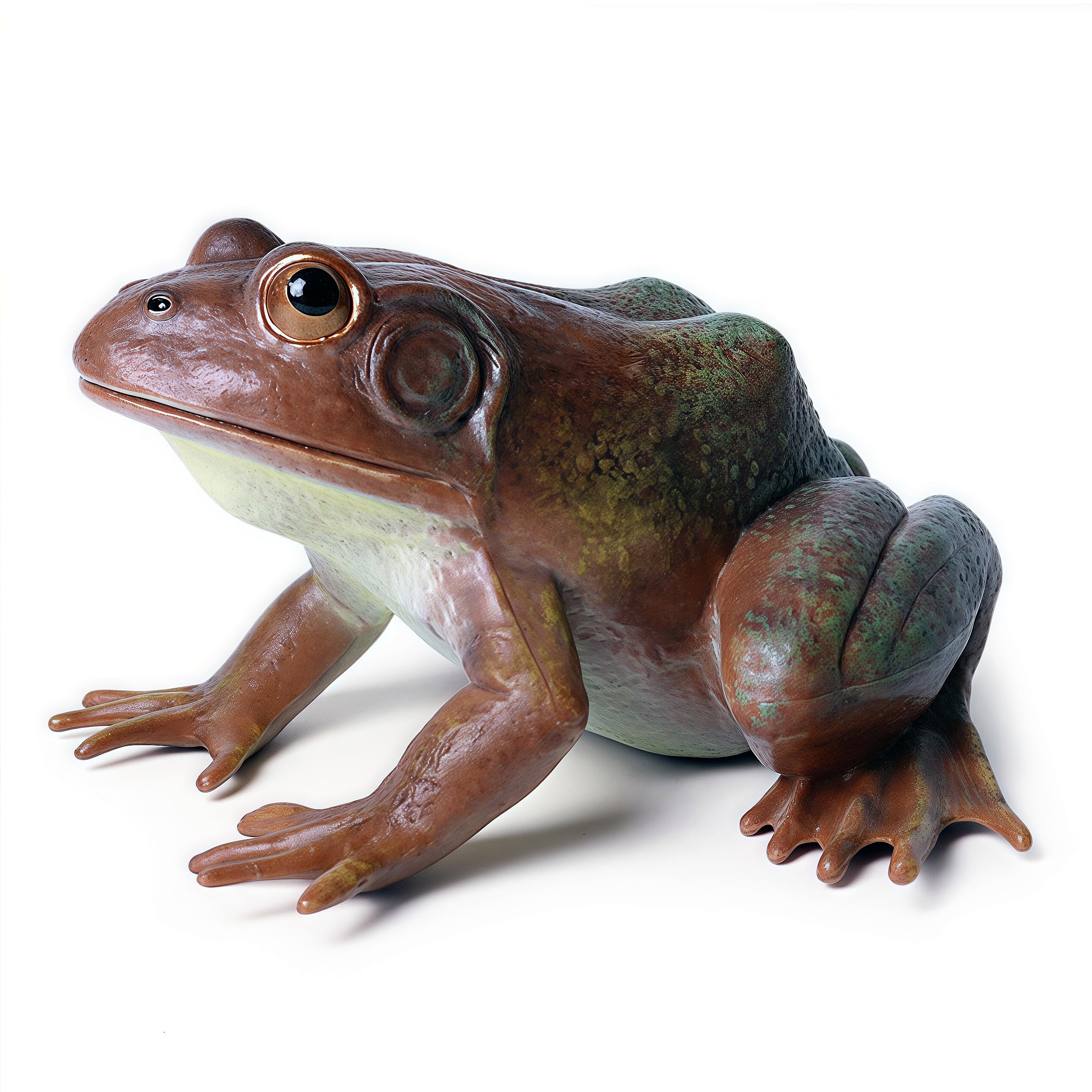 Gemini&GeniusTree Frog Realistic Hand Painted Toy for Backyear Decor, Carnival Game. Bullfrog Figurine Plastic Frogs Rubber Animal Toys for Educational, Role Play, Gifts for Ages 3 and Up Kids