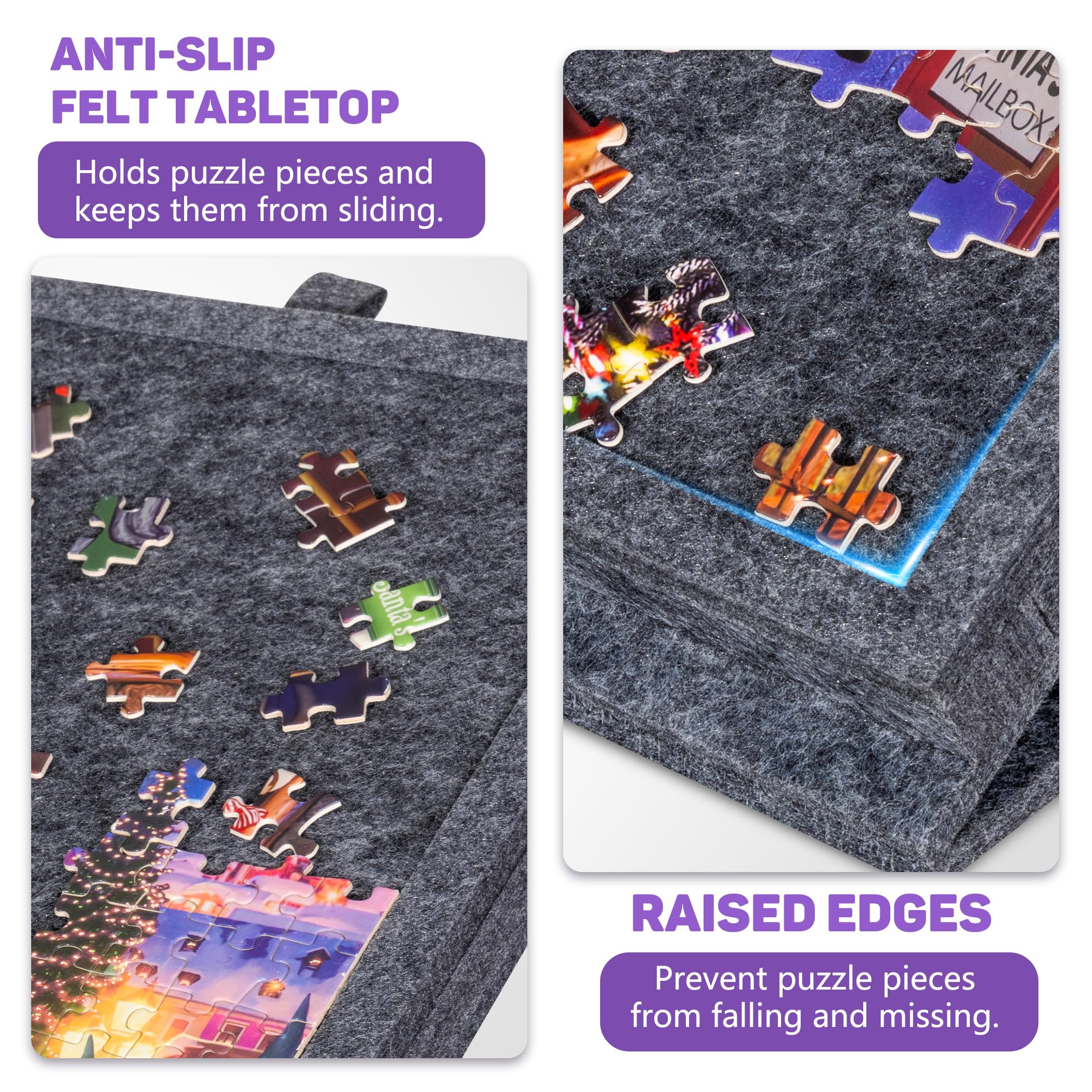 Planche de puzzle inclinable de 1000 pièces avec support et housse 2 en 1, table de puzzle à 3 angles réglables avec 6 tiroirs colorés, planches de jeu légères pour adultes