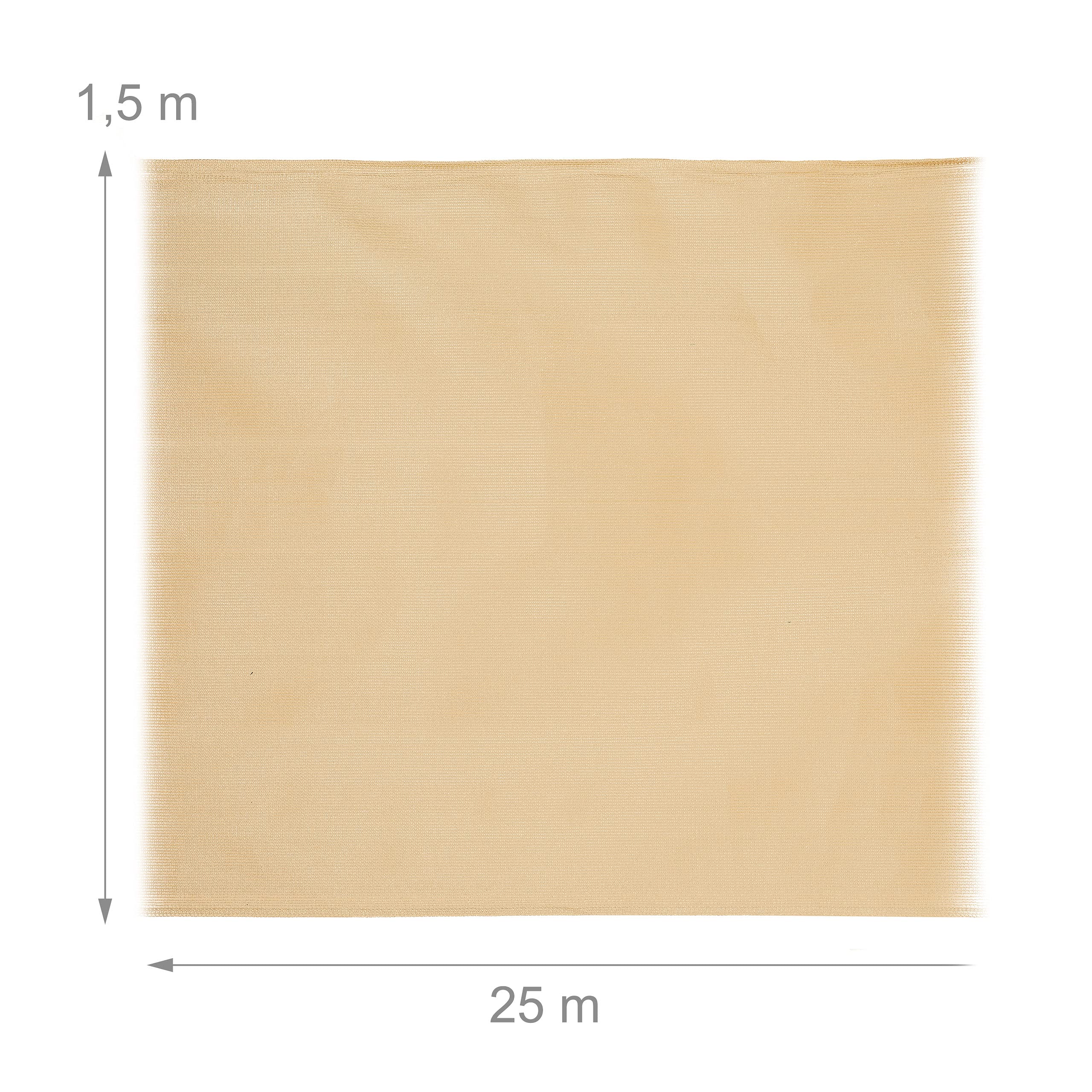 Balkon Sichtschutz Wetterfest – 55x1350 Cm, Beige, UV- & Blickdicht, Für Balkon, Terrasse & Garten