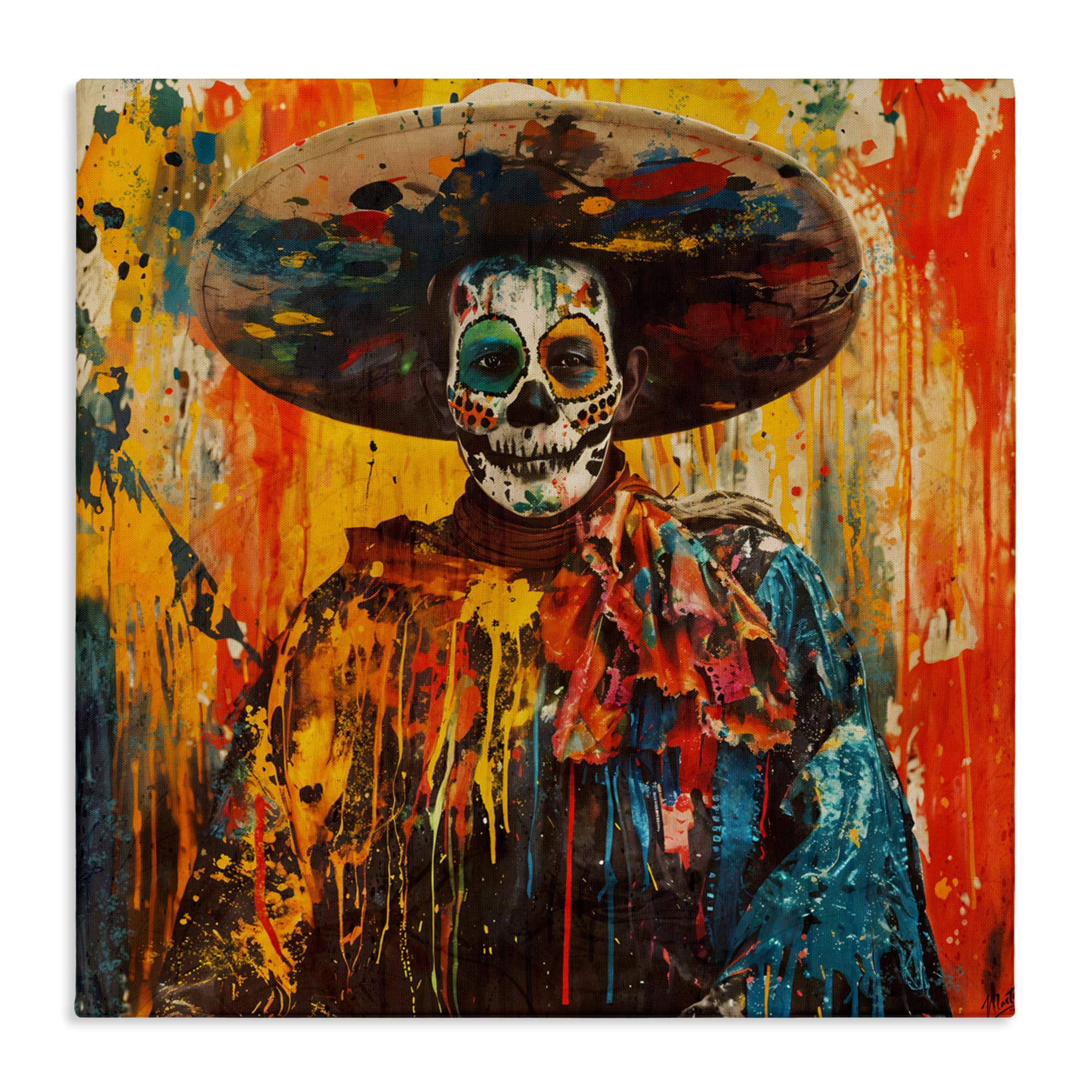 Stupell Industries Unframed 'Vibrant Festive Day Of The Dead'| Canvas Art