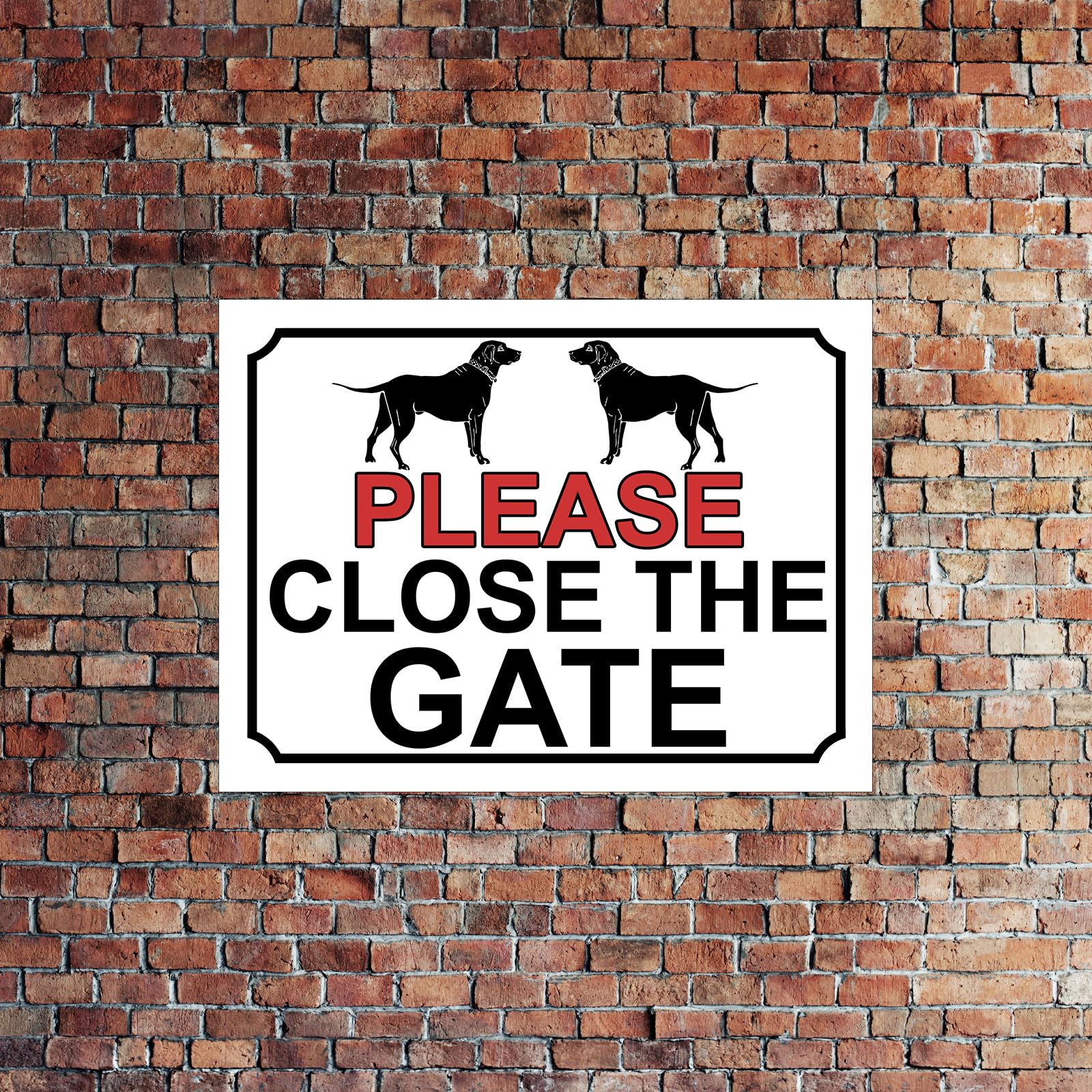 PLEASE CLOSE THE GATE DOG THEME METAL SIGN 267MM X 200MM (102H1L) LARGE 10" X 8" - Image 4