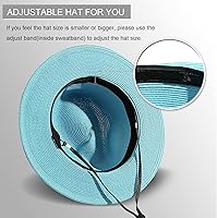 Vista 57 de Lanzom - Sombrero de paja playero para mujer, de ala ancha, plegable, estilo Fedora, UPF50+