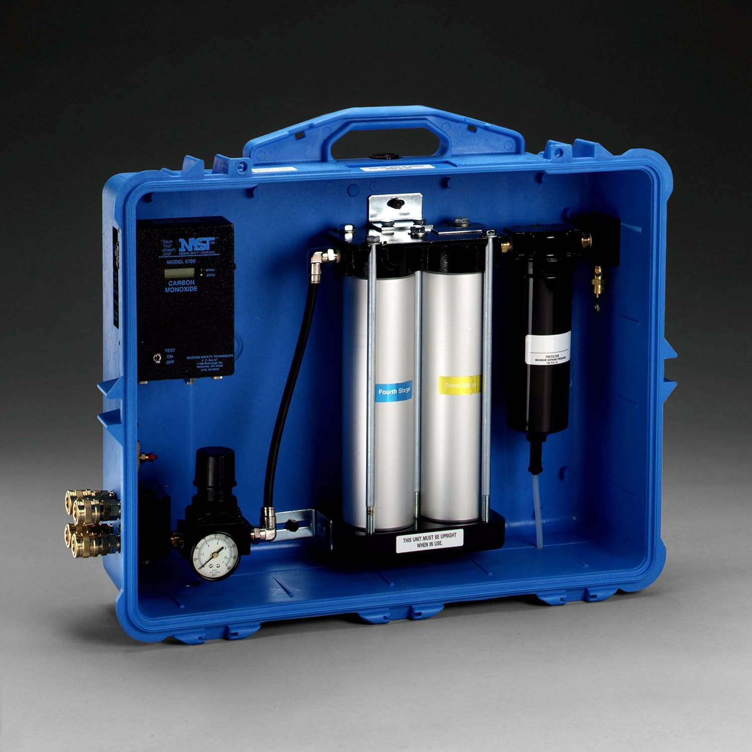 3M Portable Compressed Air Filter and Reg Panel 256-02-00, 50 cfm, 4 outlets, w/Carbon Monoxide Filtration and Monitor 1 EA/Case