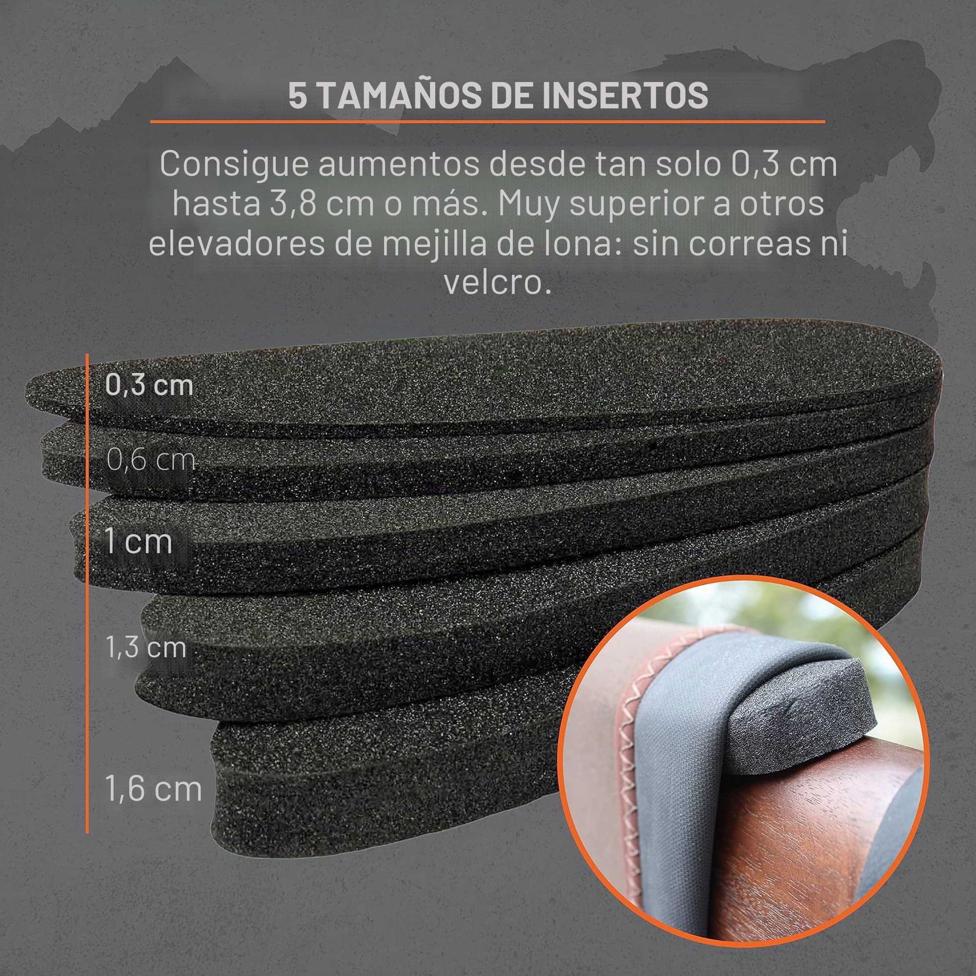 Beartooth Products Kit de elevación de Peine 20 (Tapa de Material de Pistola de Neopreno (5) Inserciones de Espuma de Alta Densidad) sin bucles