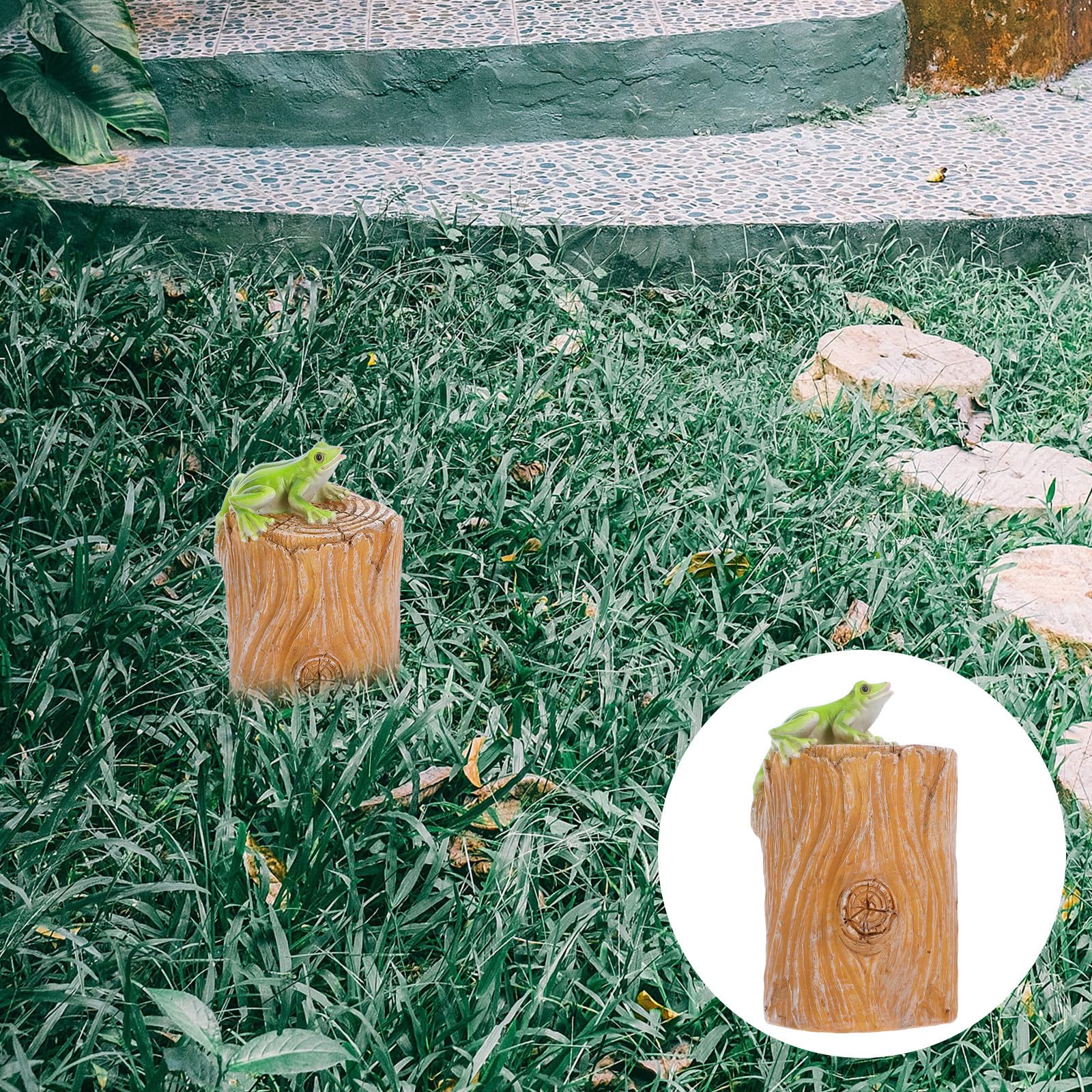 Hohopeti Dekorativer Gartenschlüsselhalter Frosch aus Langlebigem Material Verstecktes Schlüsselversteck für Außenbereich Kompakt und Vielseitig für Haus Garten