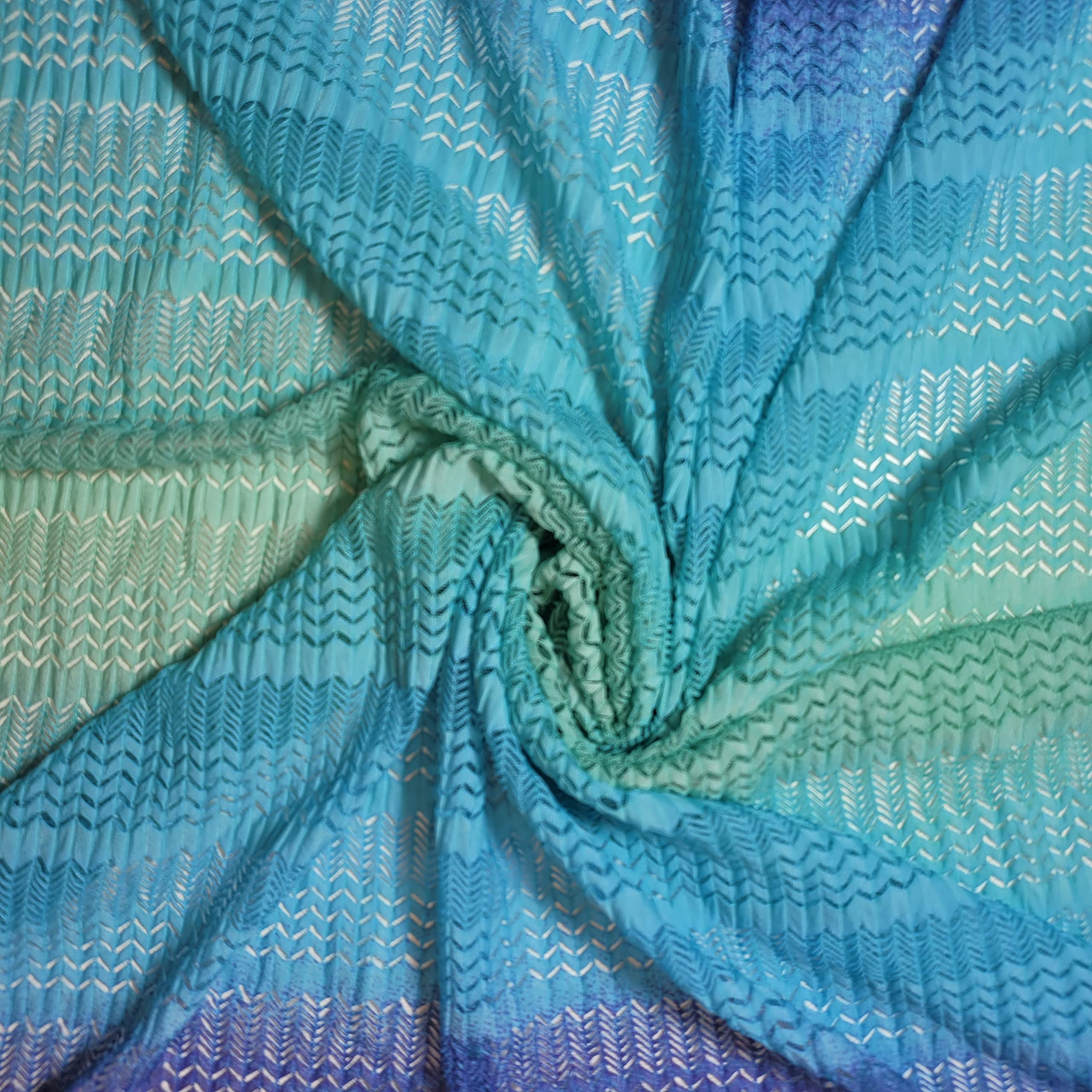 African Vintage Embroidery Bridal Nigerian French Embroidery Corded Budget Guipure Lace Mesh Net Fabric 54" Corded Budget Guipure Lace Mesh Net Fabric 54" (5 Meter, Aqua Lace) โ image 1