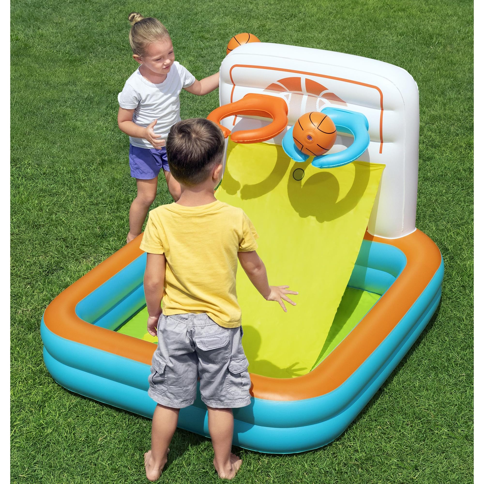 Bestway: Kick 'N Swish - 3-in-1 Multi-Use Ball Pit, 47x 42x33, Inflatable Sports Activitiy Center, Basketball-Soccer-Ball Pit, Indoor-Outdoor Kids 2+ - Image 4