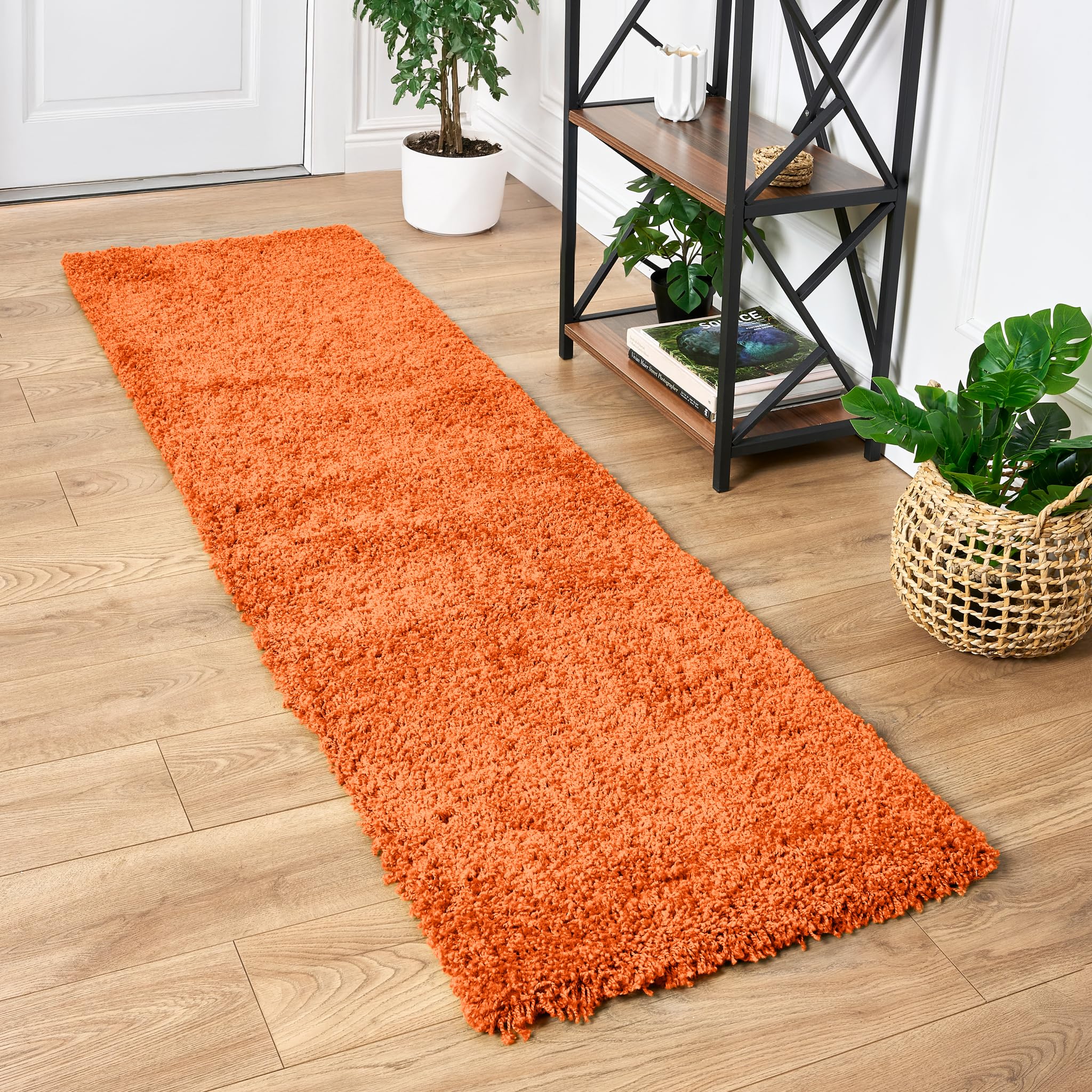 Bravich Navy Blue Shaggy Rug 80 x 150cm (2'7" x 4'11") 5cm Pile Medium Thick Fluffy Living Room Hessian Backed Washable — view 49