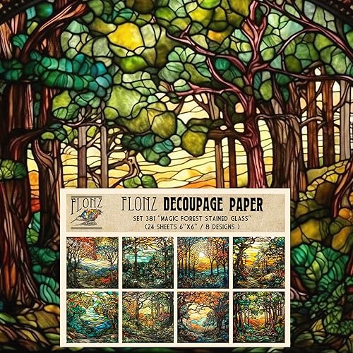 Miniatura 7 de Decoupage - Paquete de papel (24 hojas de 6 x 6 pulgadas) Psychedelic Trip to a Purpleland # Papel de patrón de estilo vintage para decoupage,