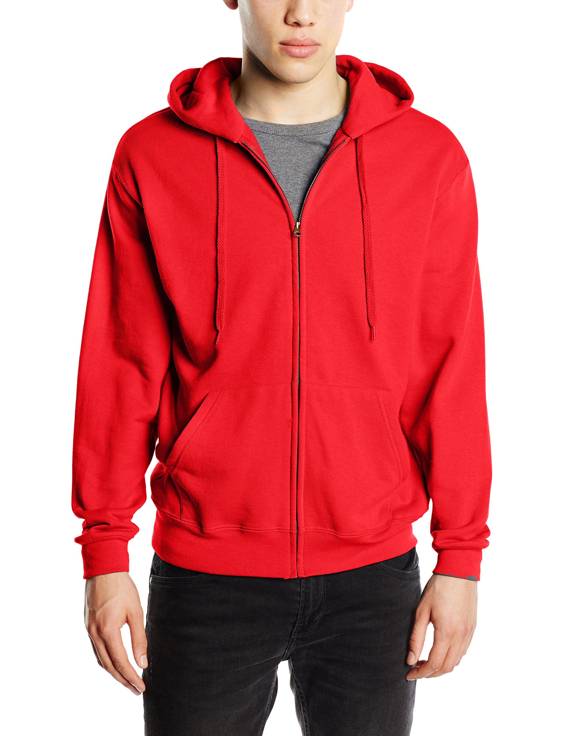 Fruit of the Loom Men's Pull-over Classic Hooded Sweat, Red, XX-Large - B