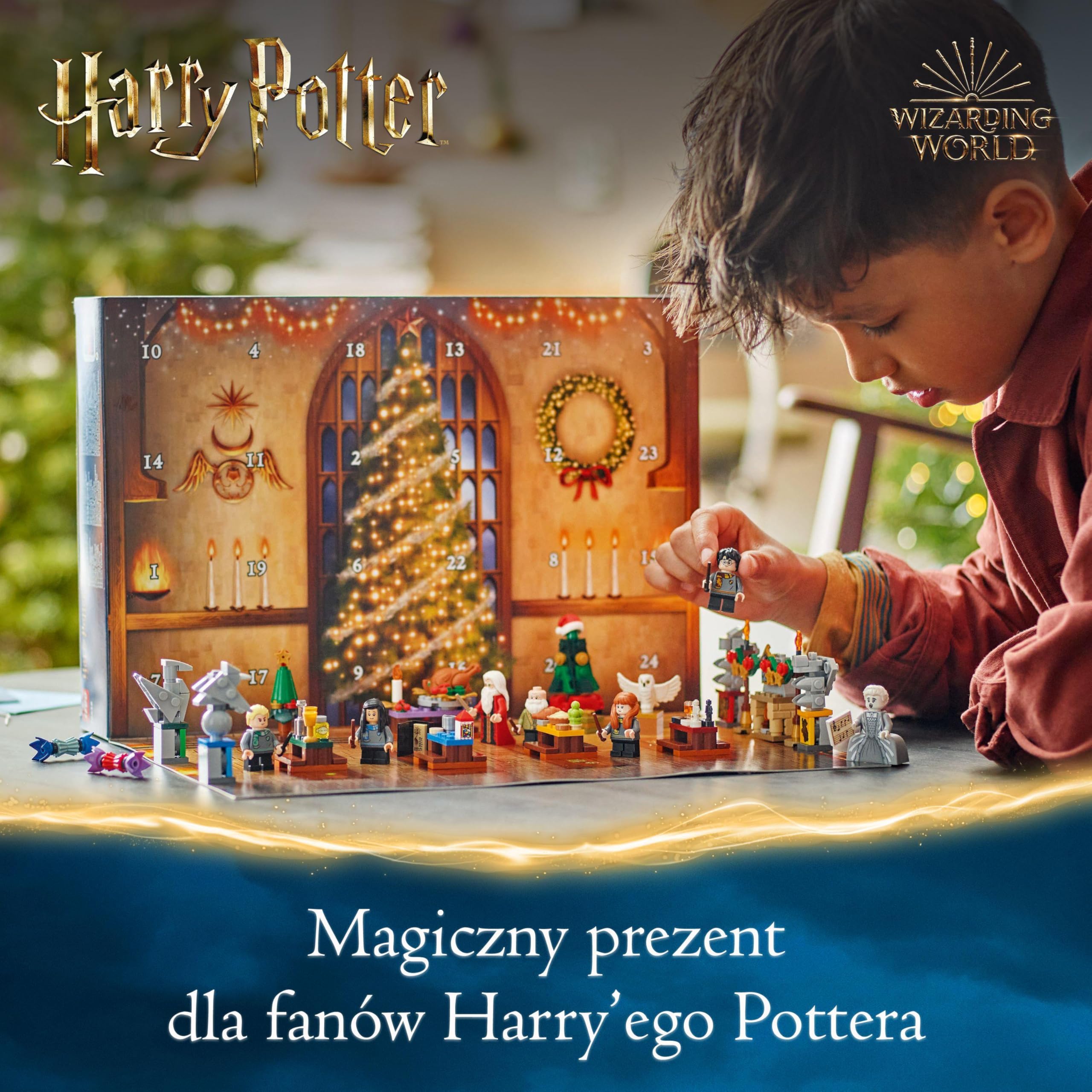 LEGO Harry Potter Kalendarz adwentowy 2024 rok, Zabawka dla Dziecka do Zbudowania, 7 Minifigurek i 16 Minimodeli, Prezent dla 7-latka, dla Chłopca i Dziewczynki na Mikołajki i na Święta, 76438